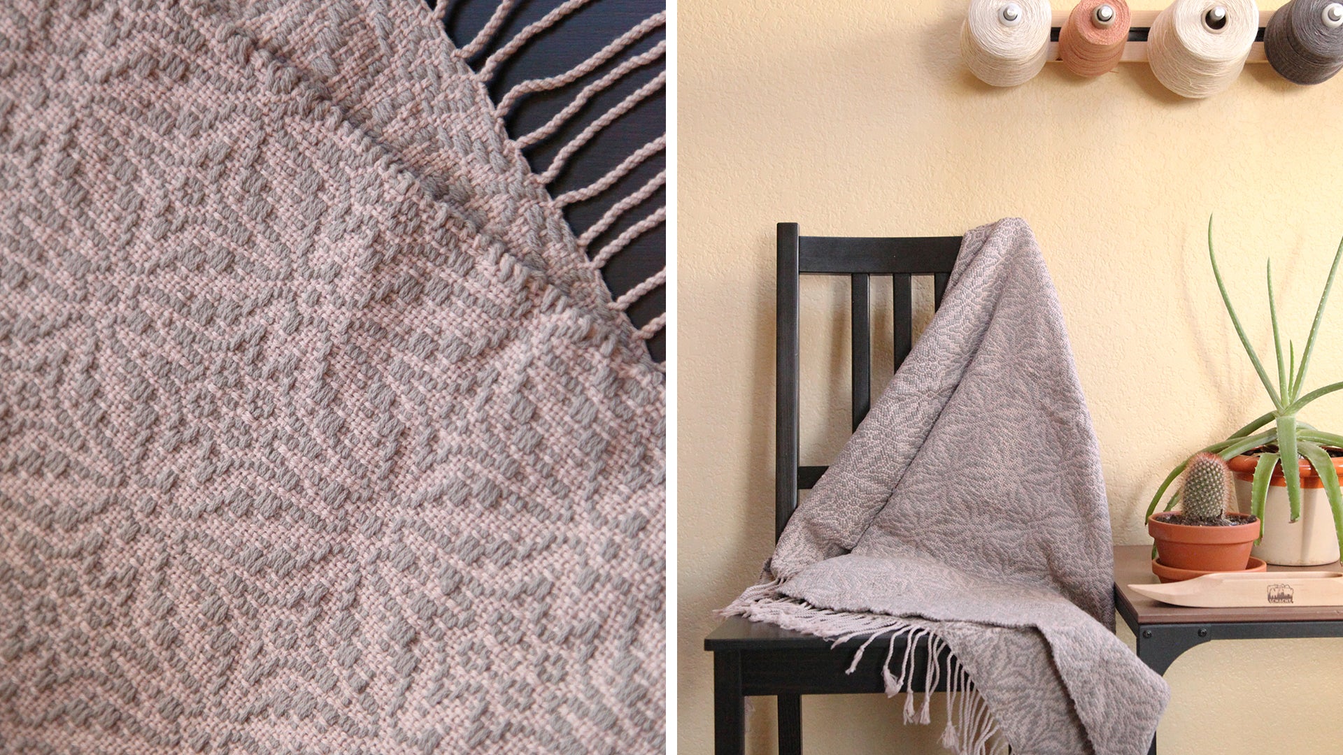 Subtle Star Overshot Doubleweave Blanket