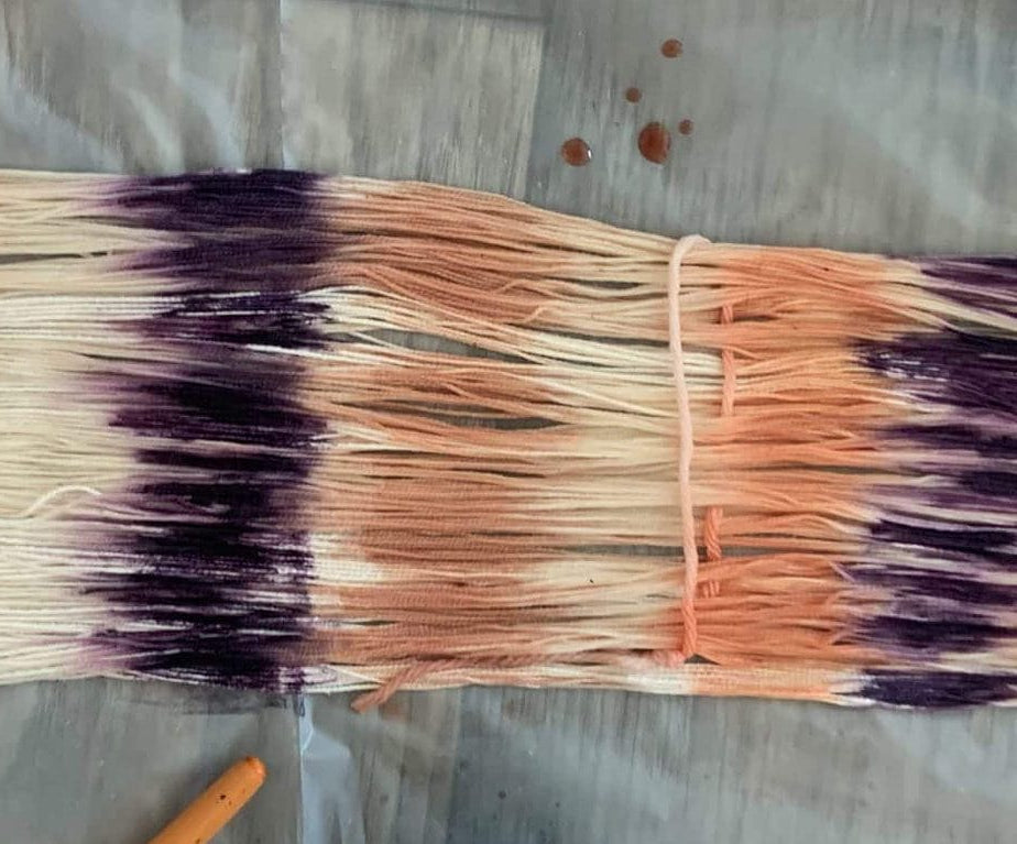 Natural Dyeing, Part 1: Hand-painting a Warp Chain