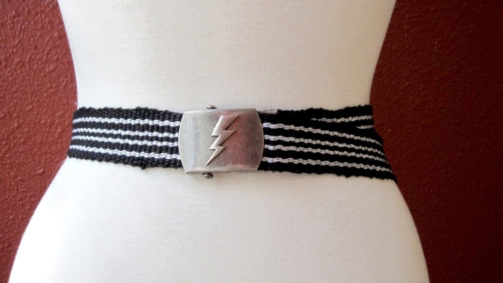 Silver Lightning Striped Belt