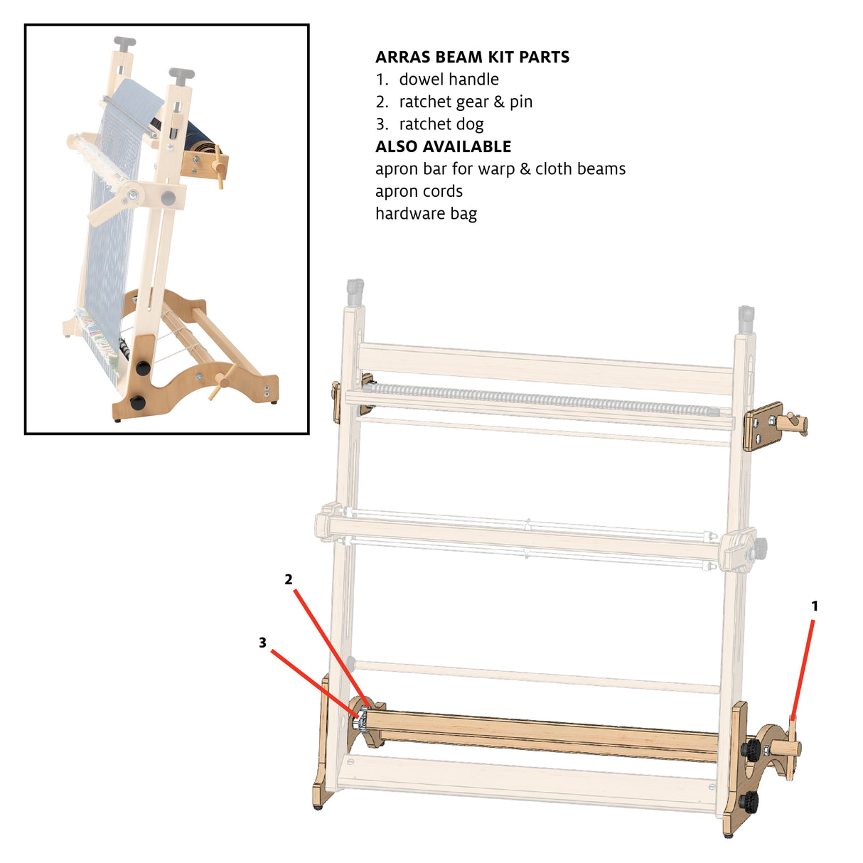 Apron Cords for Cricket Looms and Arras Beam Kits
