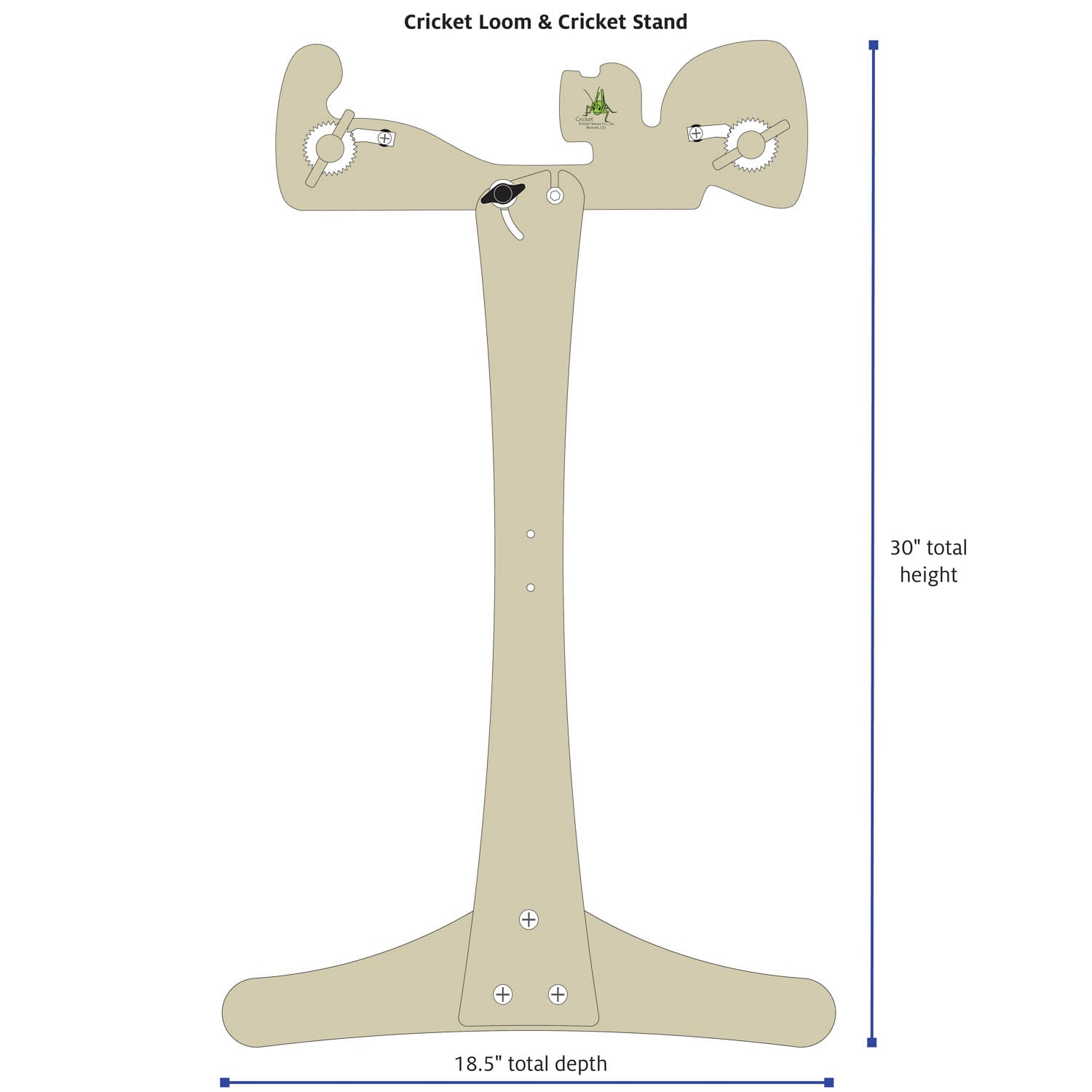 Cricket Loom & Cricket Stand dimensions