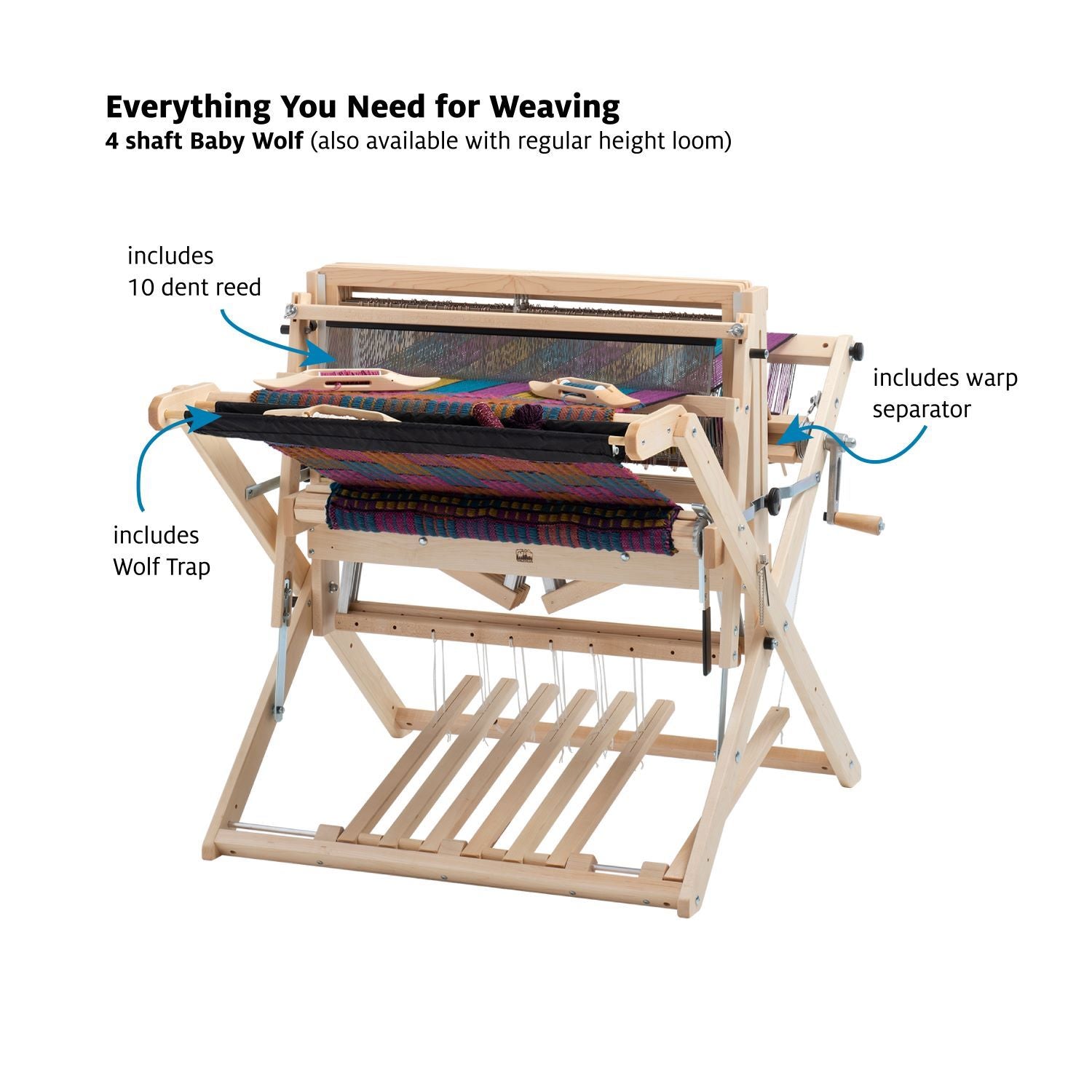 Start 4 Shaft Weaving on Baby Wolf Height Extender Bundle