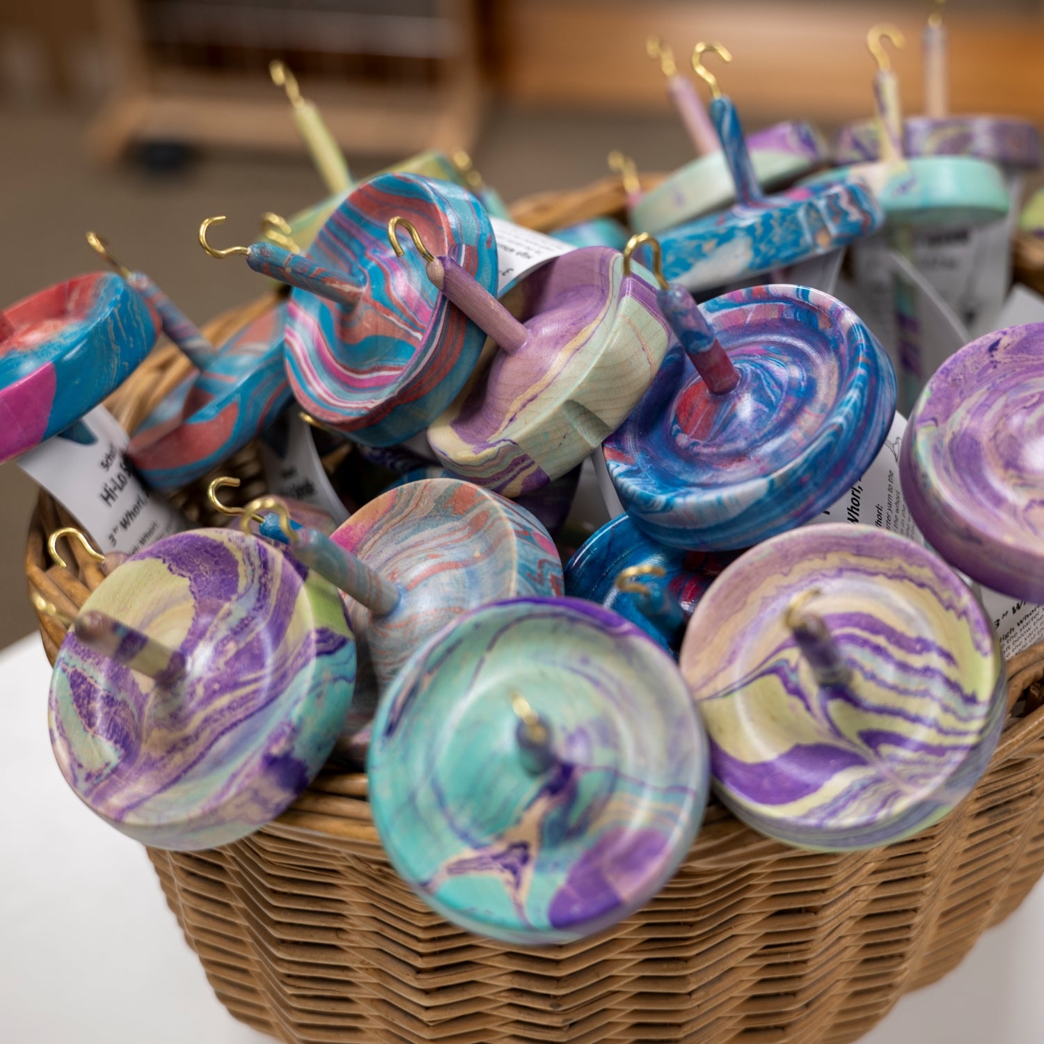 Marbled Hi-Lo Drop Spindle