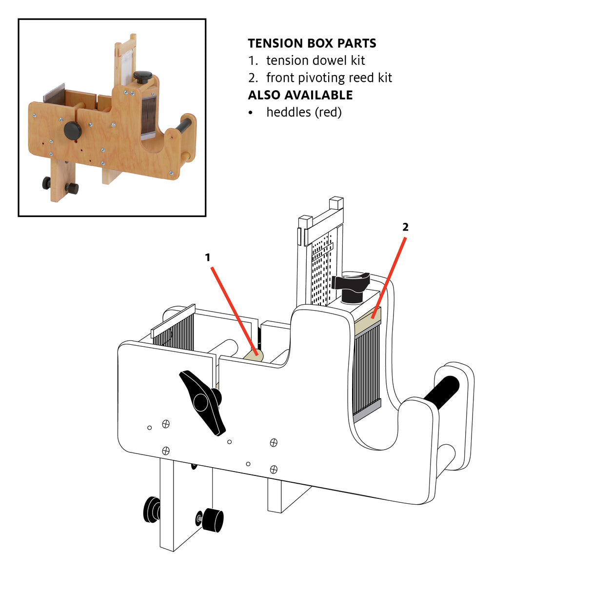 Front Pivoting Reed Kit for Tension Box