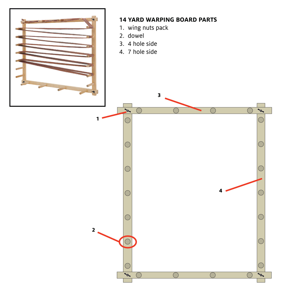 Dowel for Schacht Inkle Loom and Schacht Warping Boards