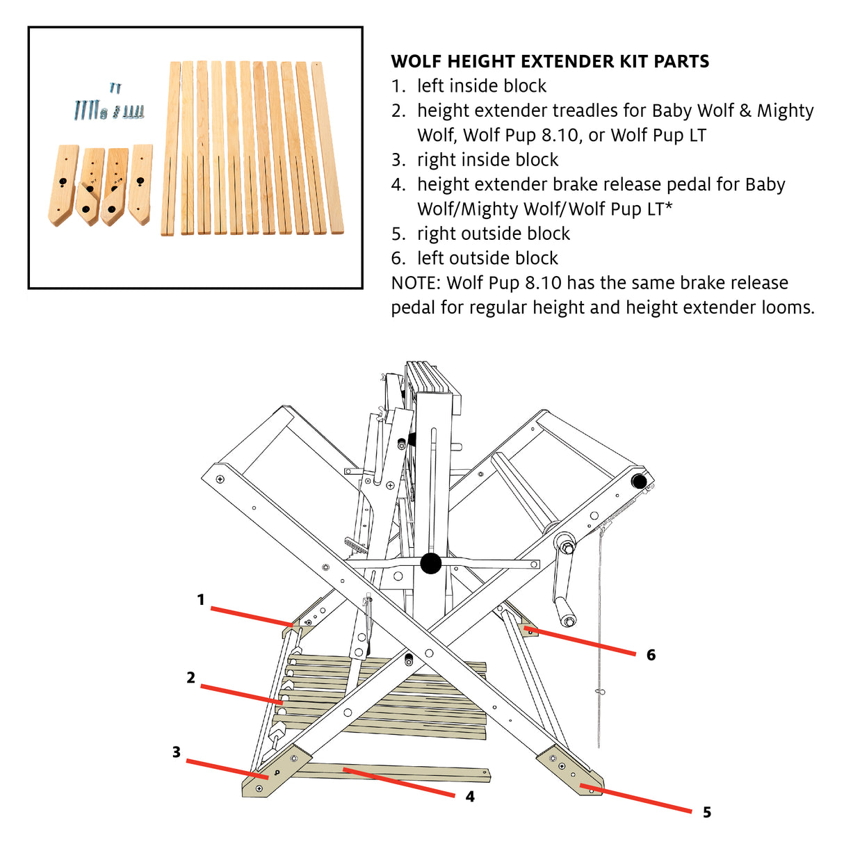 Height Extender Blocks for Wolf looms
