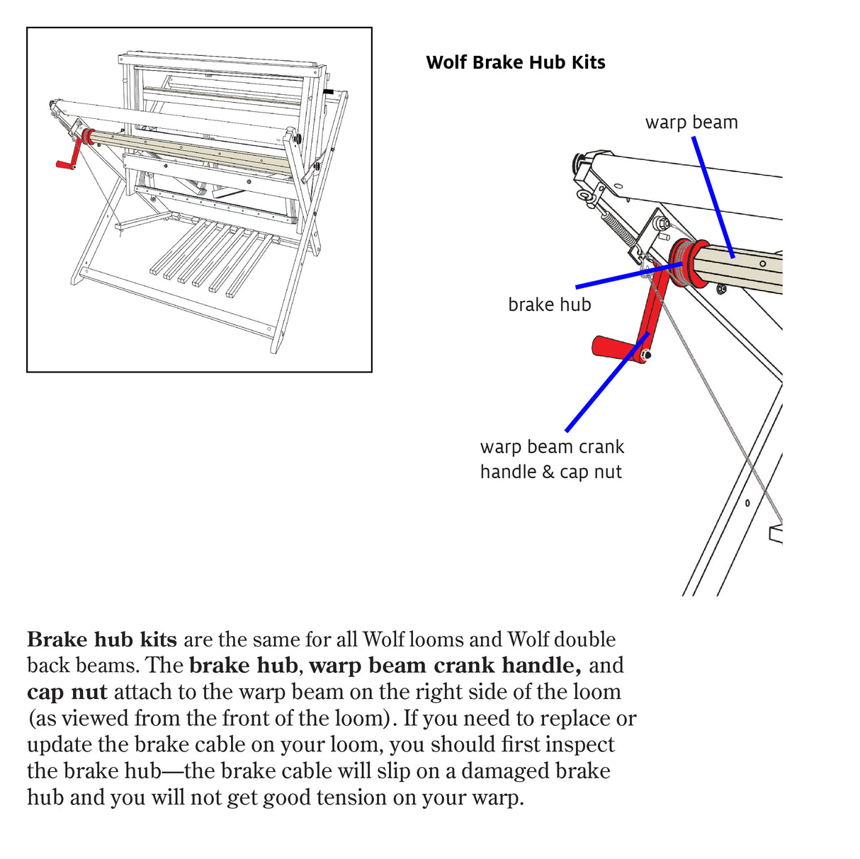 Warp Beam and Brake Hub Kits for Wolf