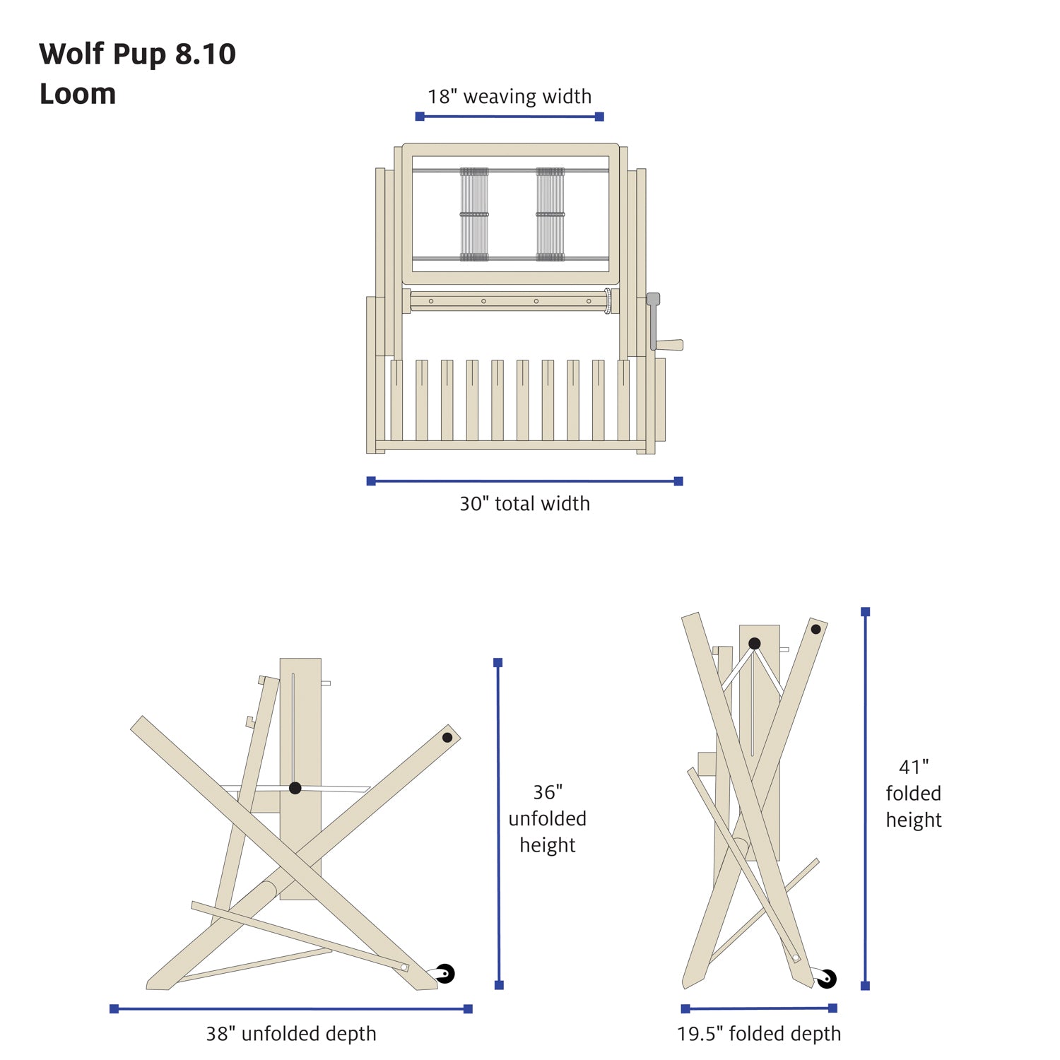 Wolf Pup 8.10 loom dimensions