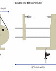 Double End Bobbin Winder dimensions