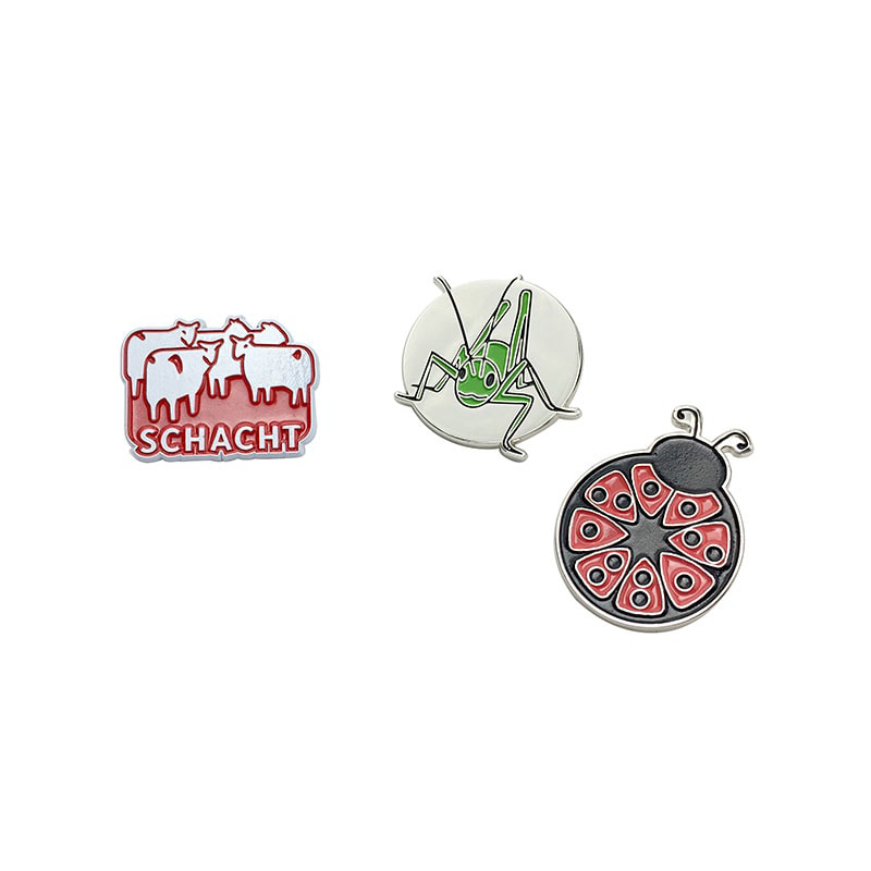 Enamel pins - Schacht logo, Ladybug, Cricket