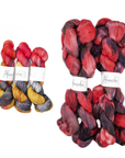 Black Rose spinning fiber and Verve yarn