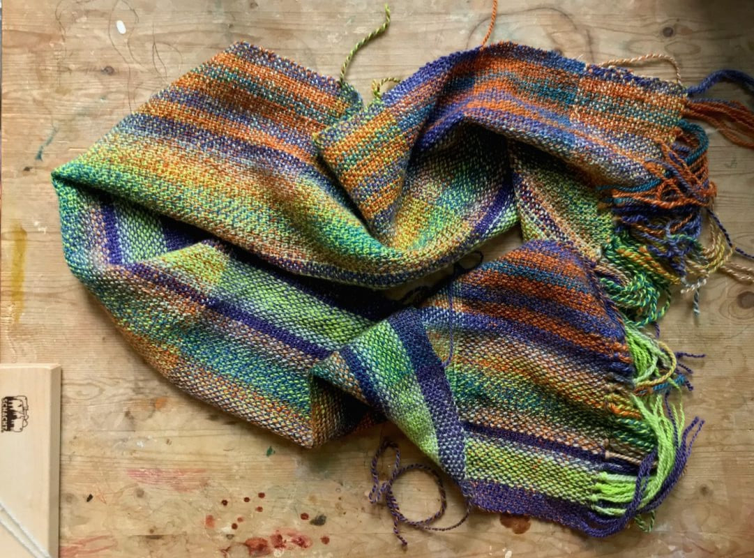 Jumping into Weaving with Hand-Dyed Handspun Yarn