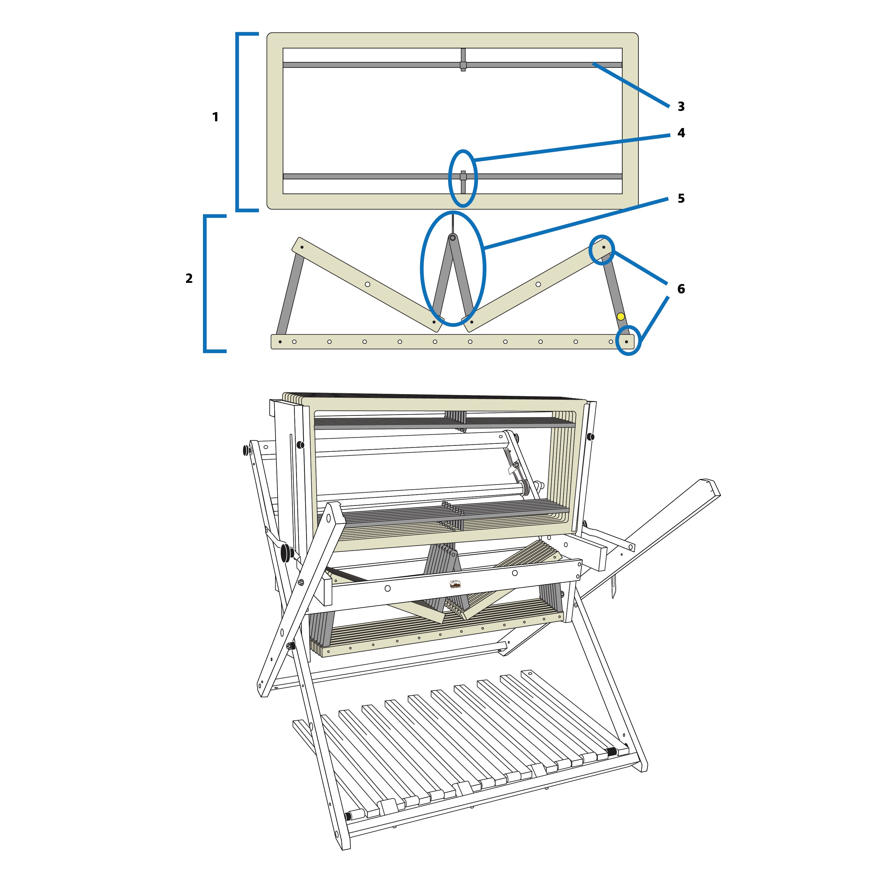 Baby Wolf Loom Shaft (Harness) Parts