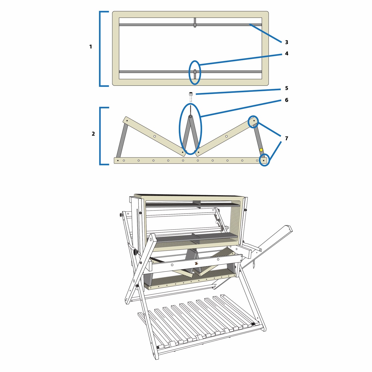 Baby Wolf Loom Shaft (Harness) Parts