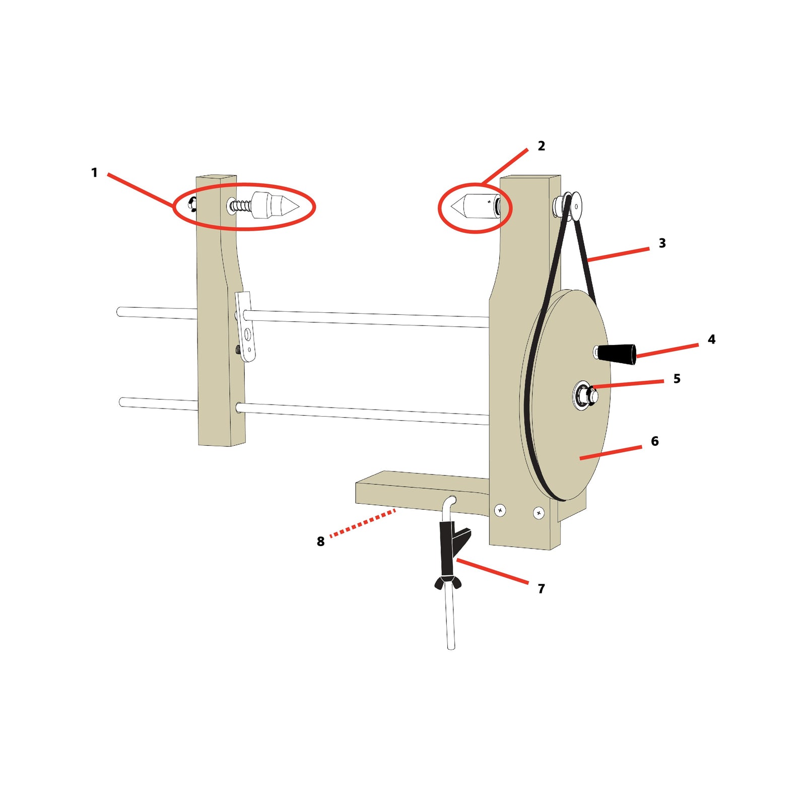 Double End Bobbin Winder Parts