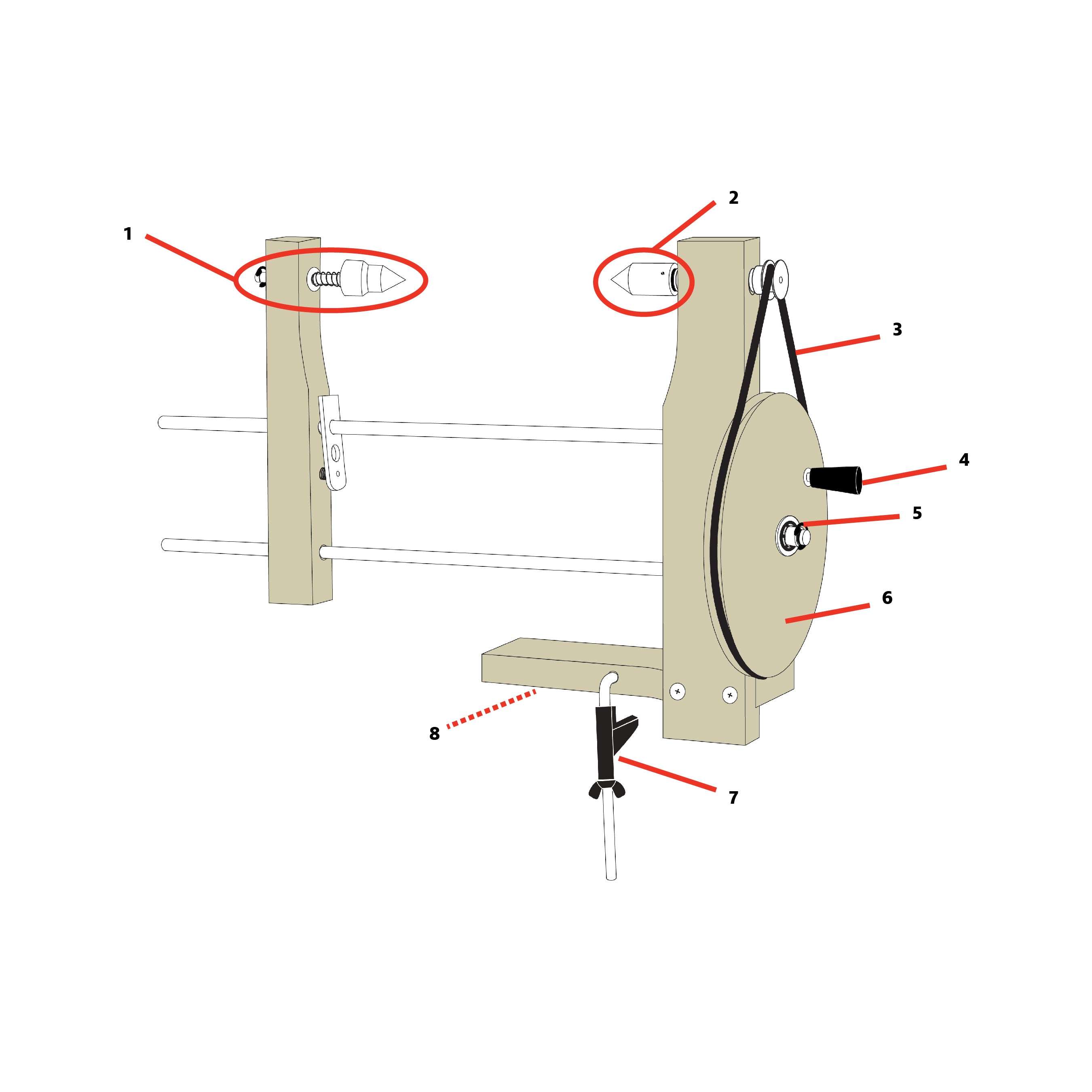 Double End Bobbin Winder Parts