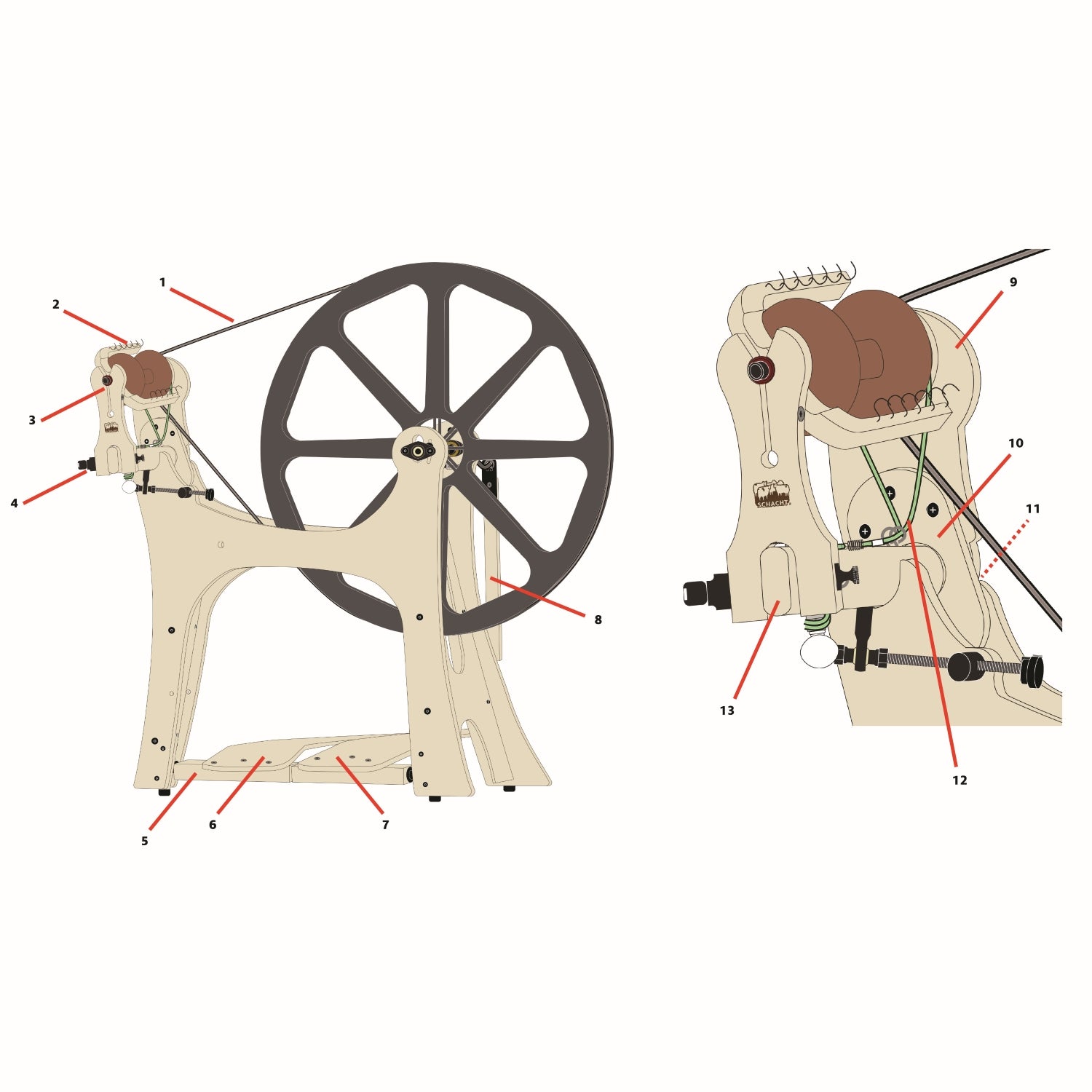 Flatiron Spinning Wheel Parts