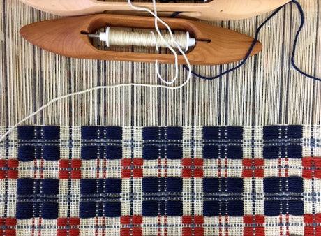 Block-Patterned Americana Pillow on the Wolf Pup