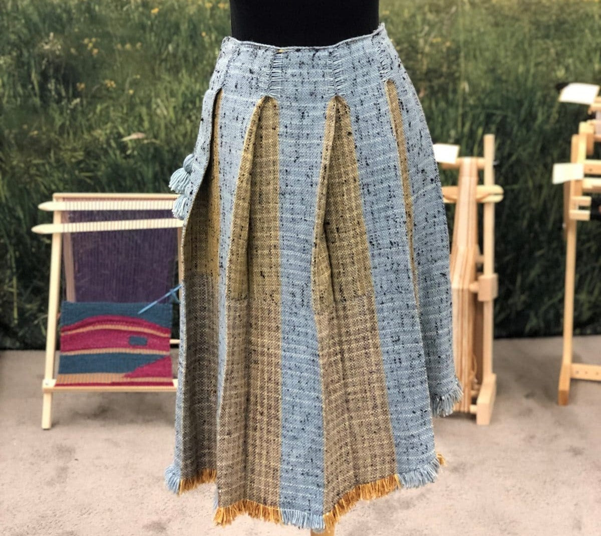 Channeling Chanel in a Handwoven Pleated Skirt