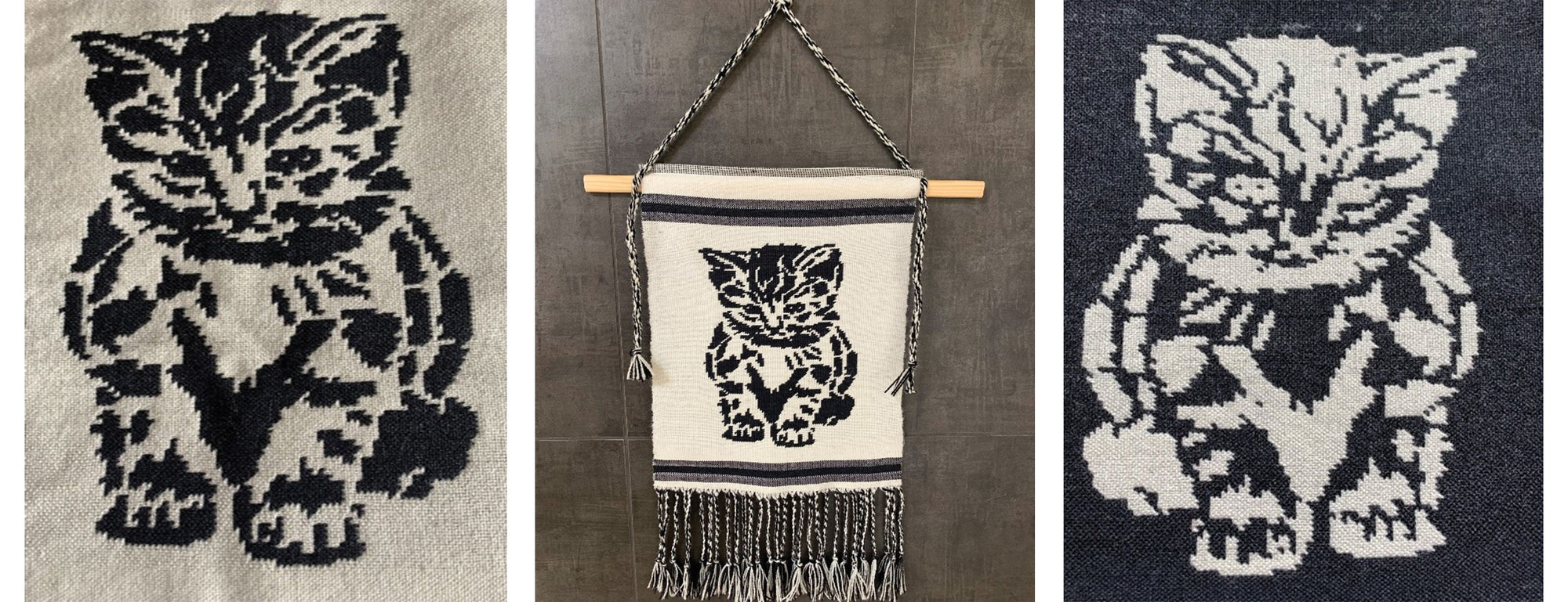 Leo The Cat Doubleweave Using Pick-up Sticks