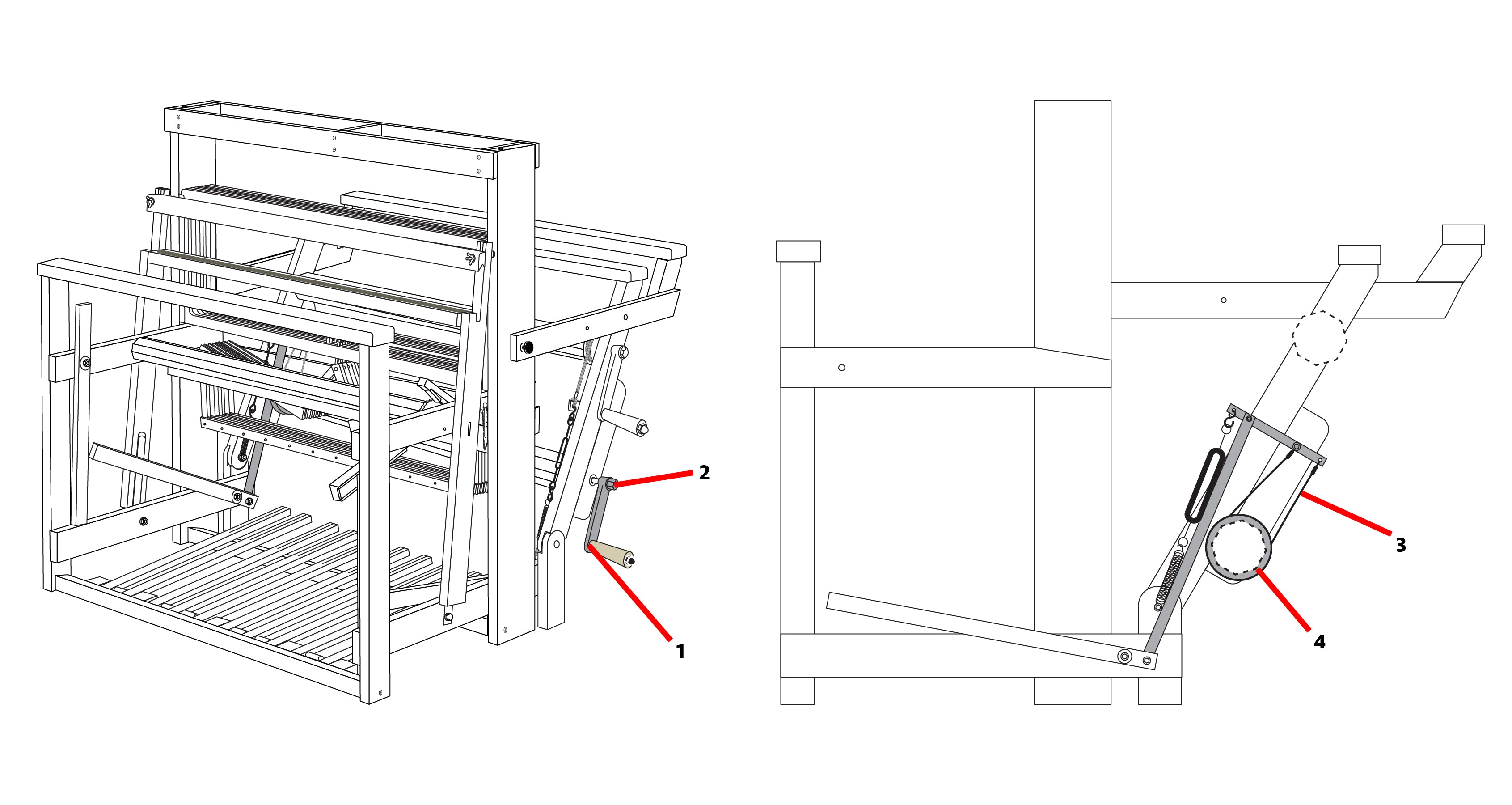 Standard Floor Loom Double Back Beam Parts