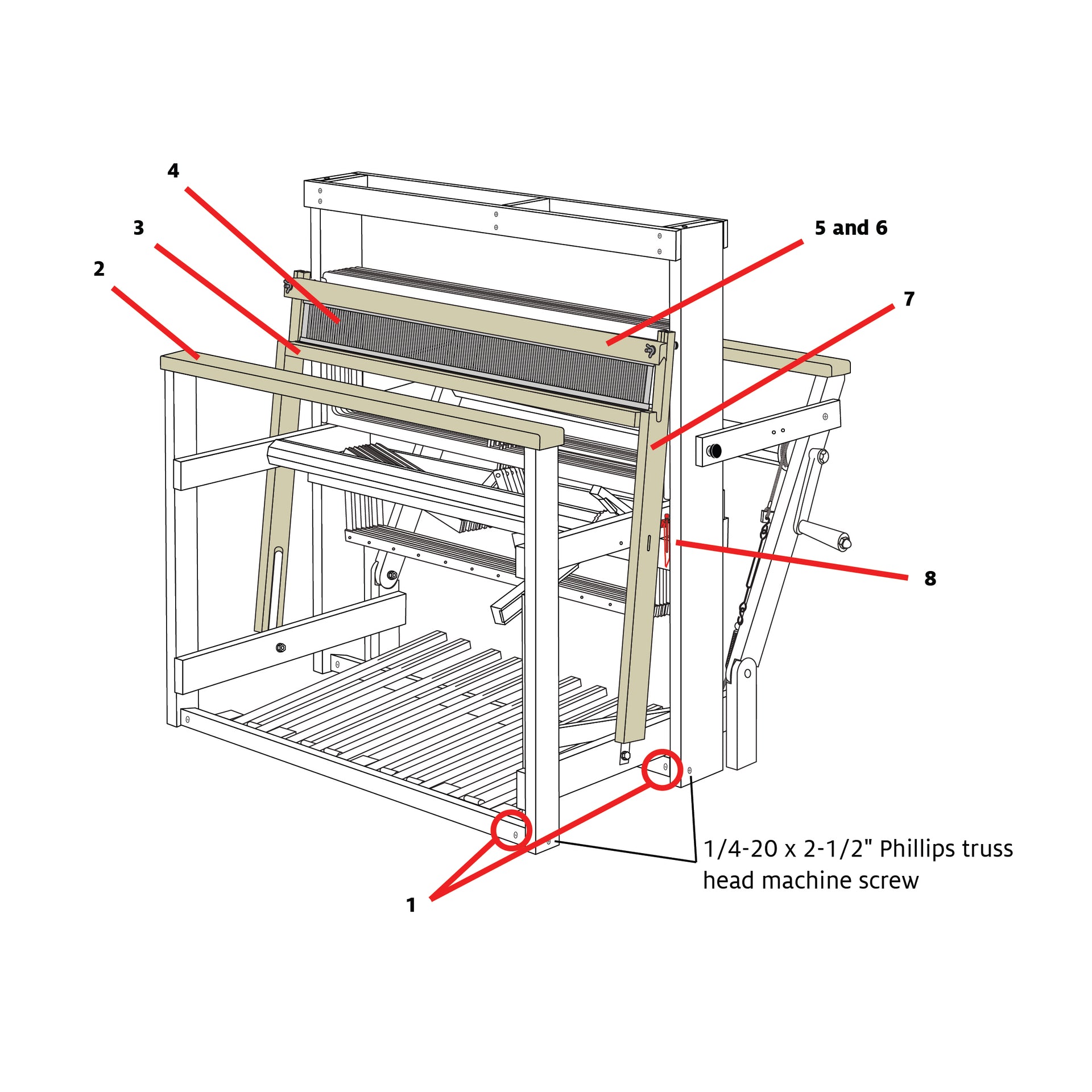 Standard Floor Loom Frame and Beater Parts – Schacht Spindle Company