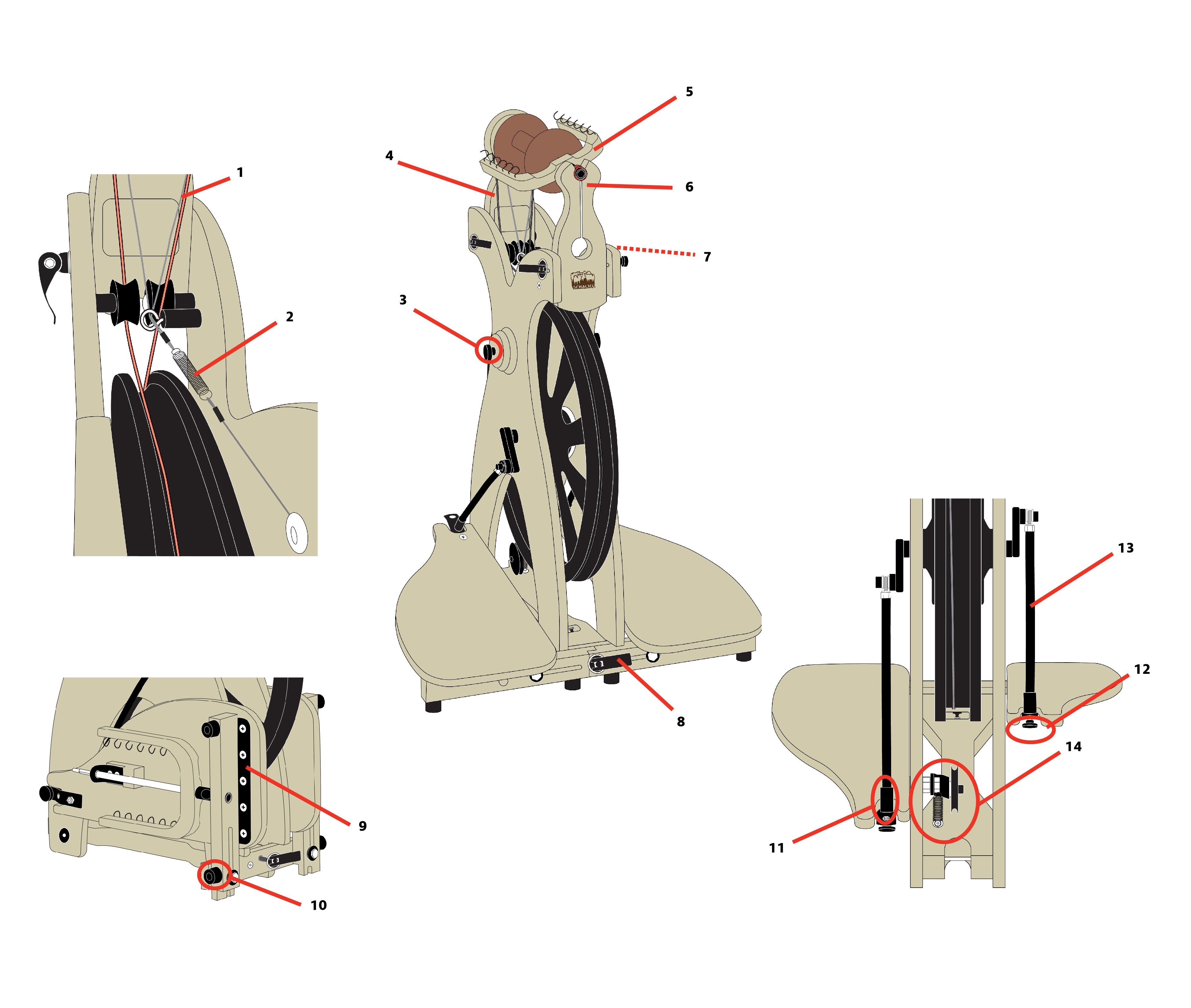 Sidekick Spinning Wheel Parts