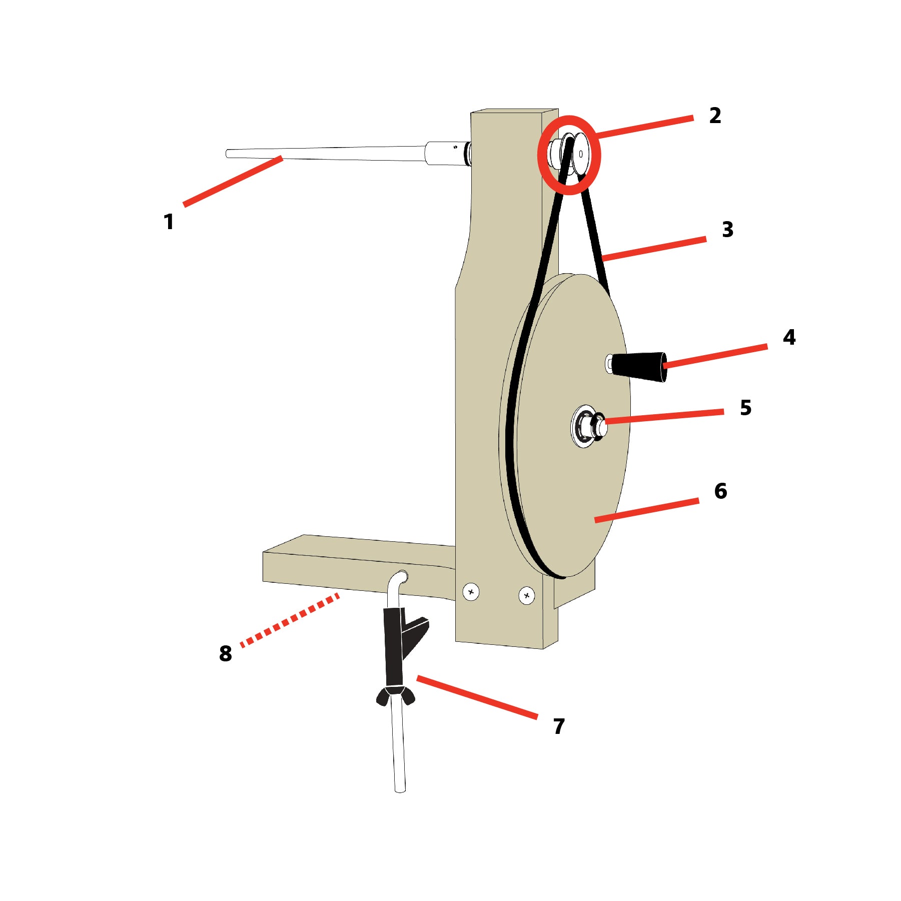 Single End Bobbin Winder Parts