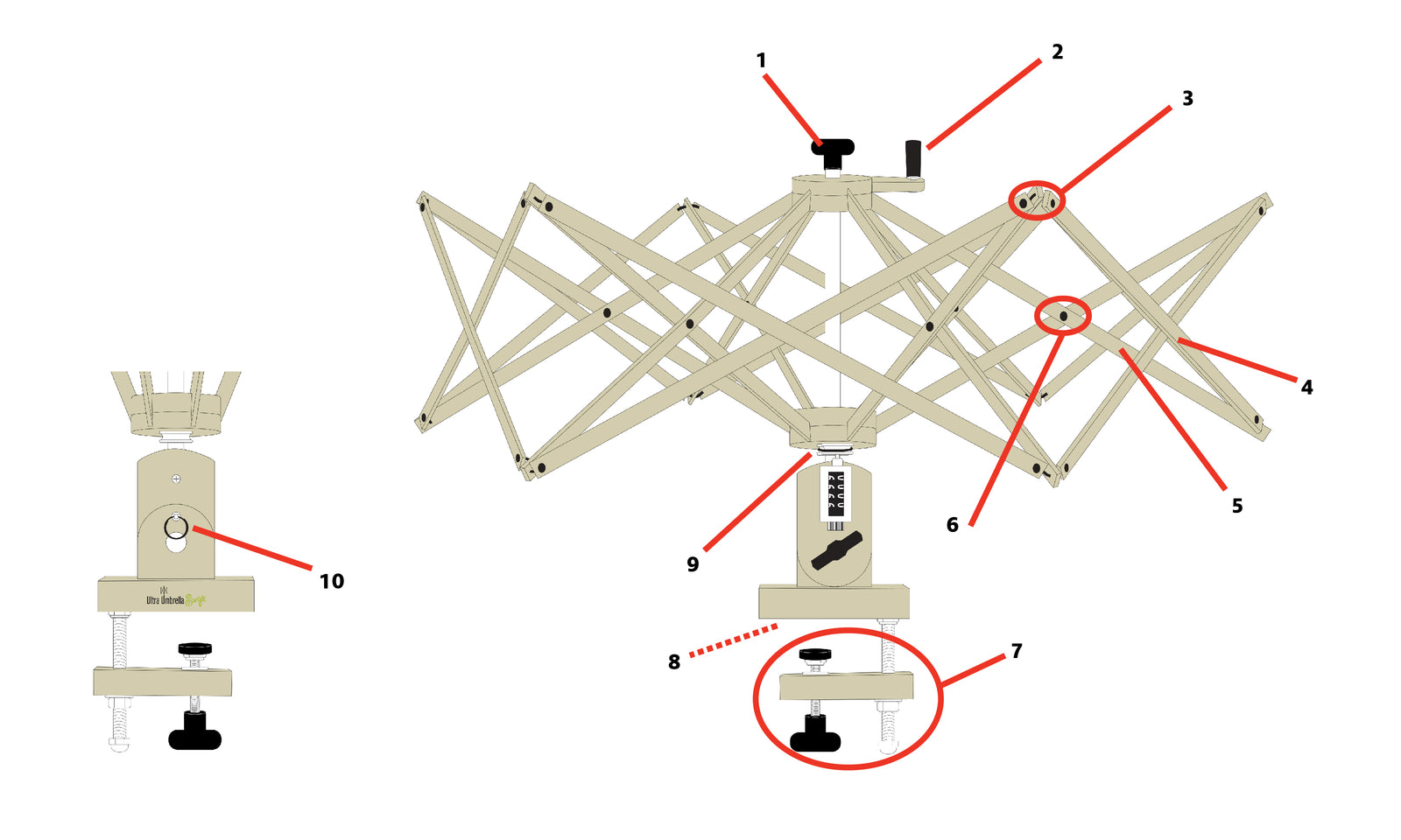 Ultra Umbrella Swift Parts