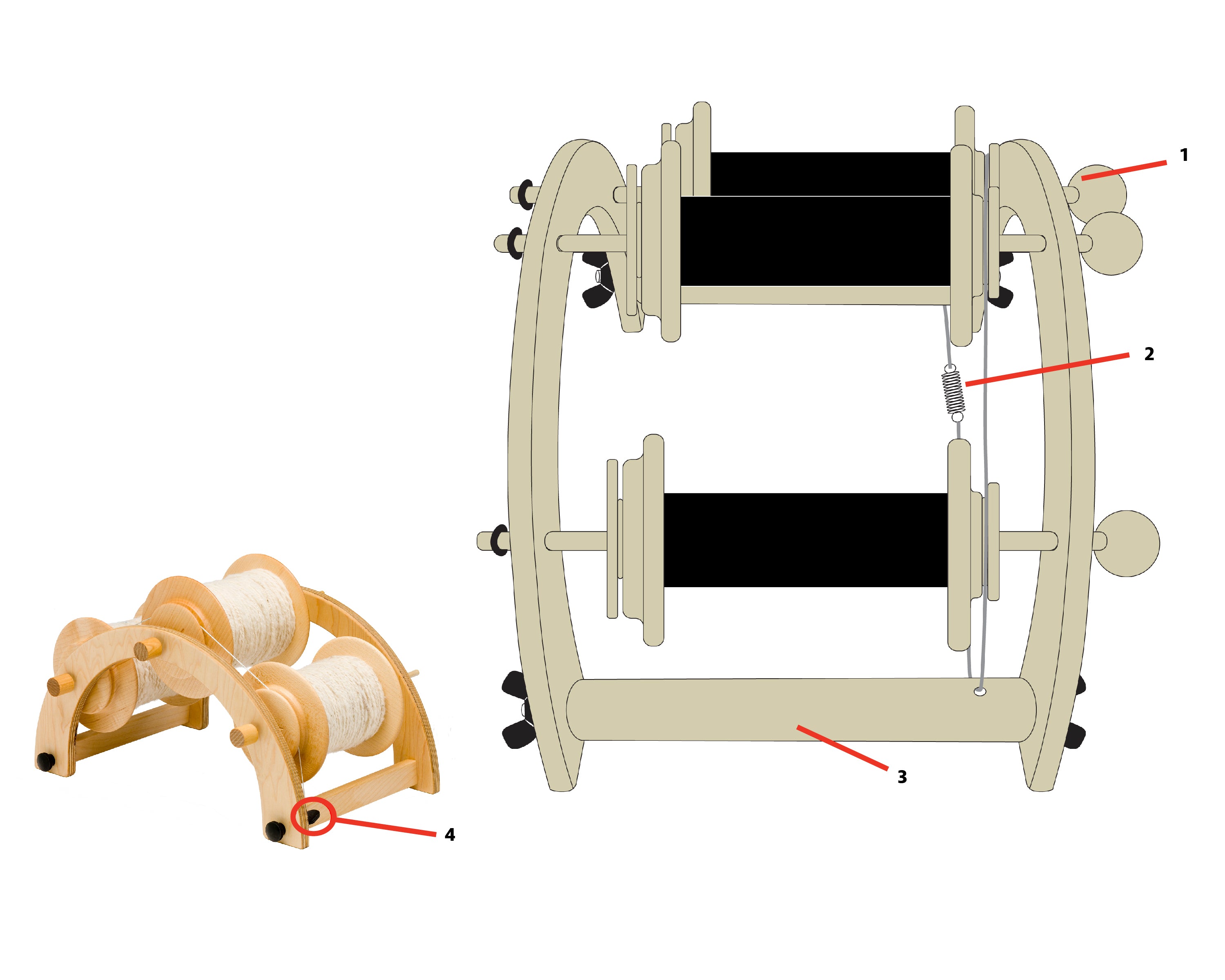 Tensioned Lazy Kate Parts