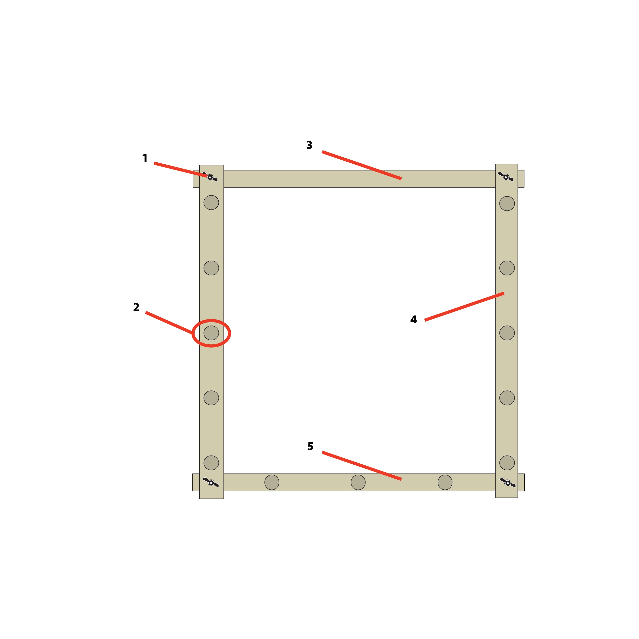 4-1/2 Yard Warping Board Parts