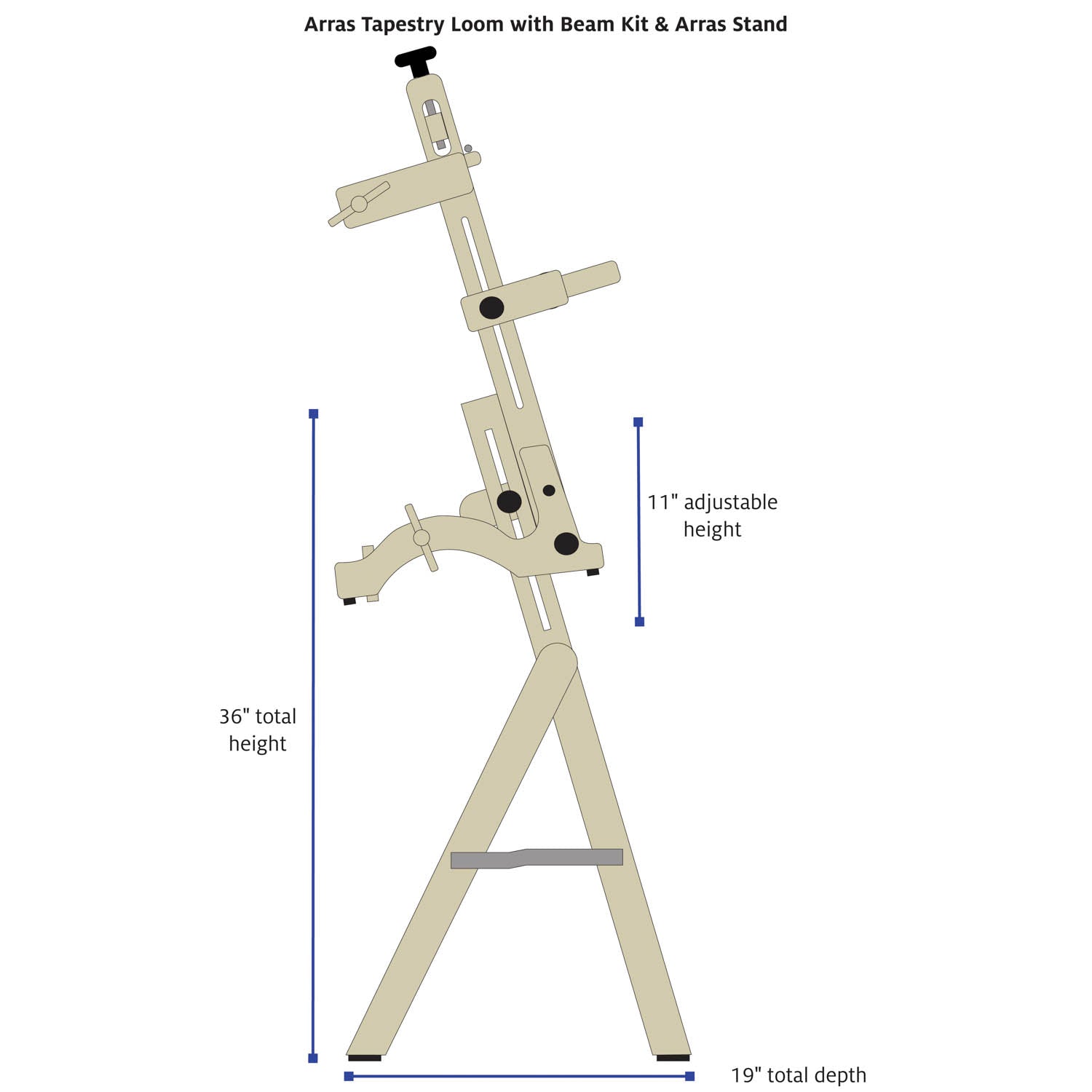 Arras Loom on Stand dimensions