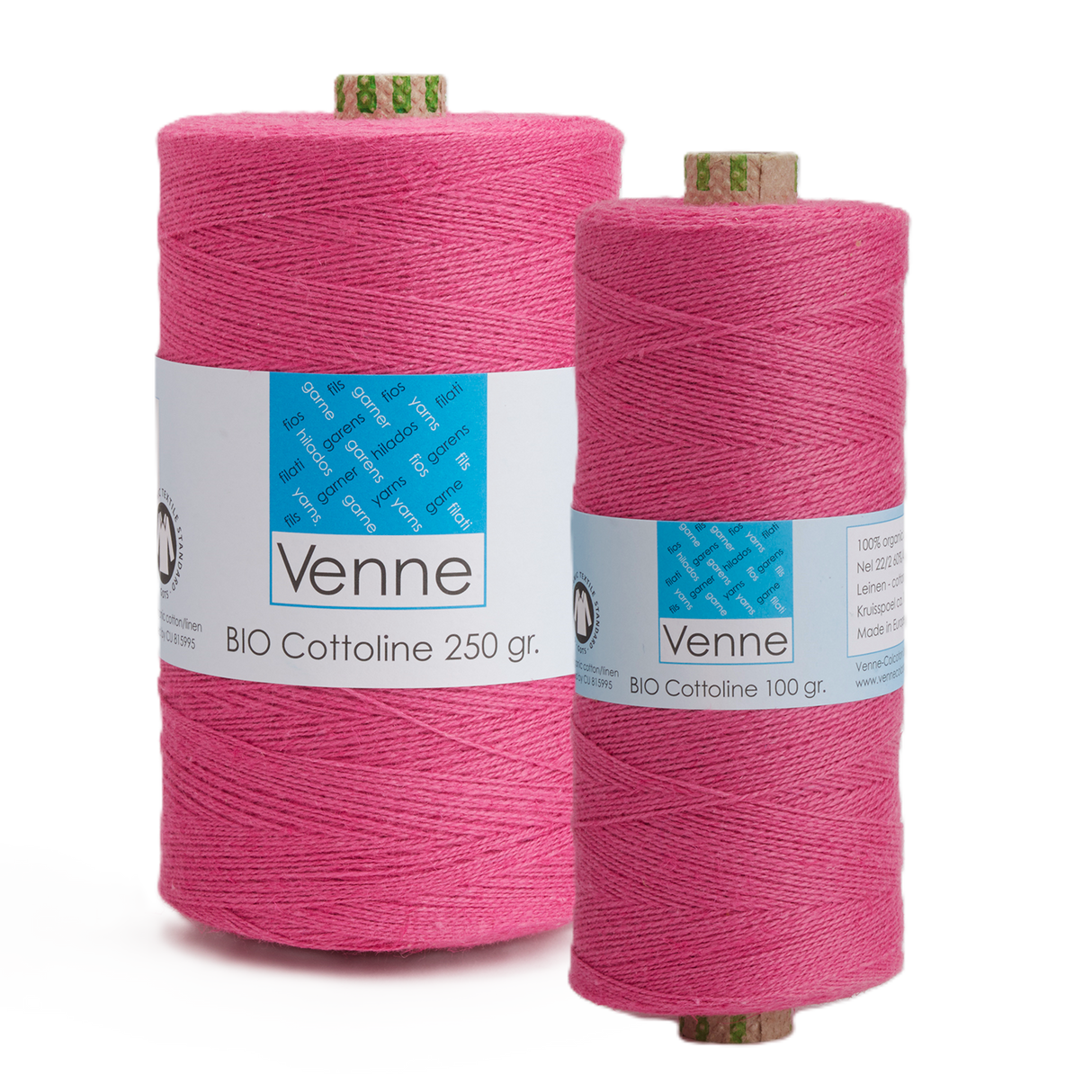Venne Cottolin on 250 gram and 100 gram cones