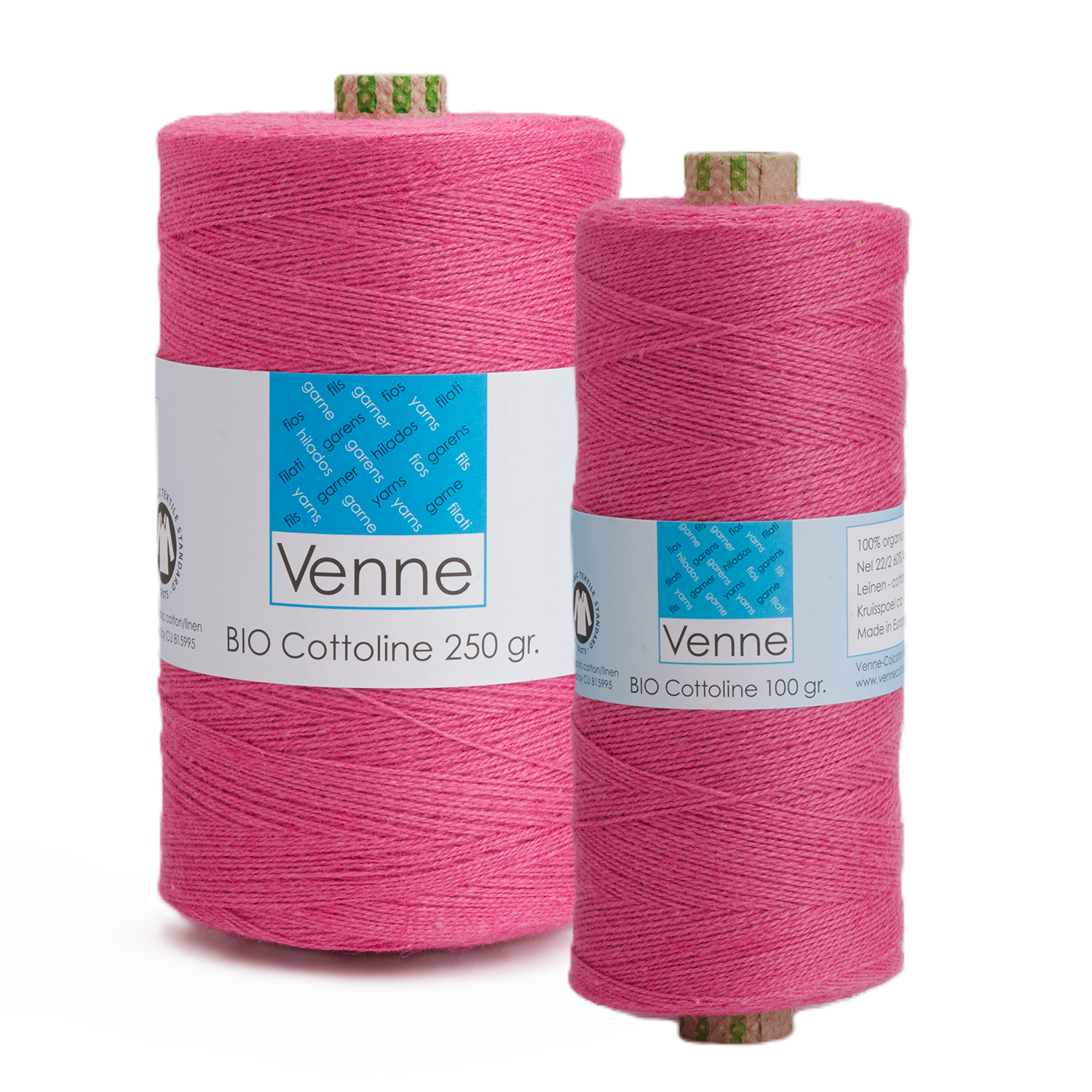 Venne Cottolin on 250 gram and 100 gram cones