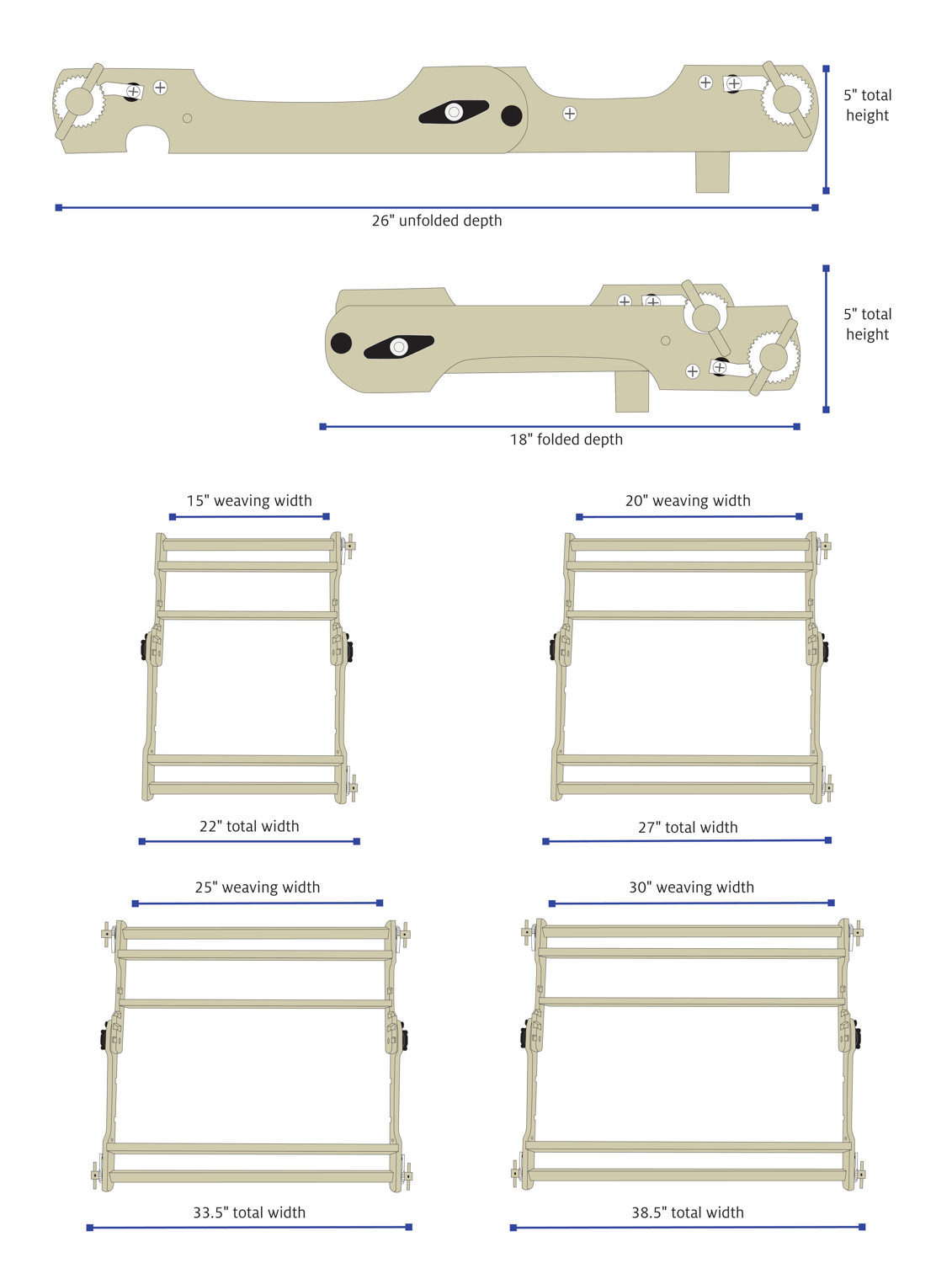 Flip Loom dimensions