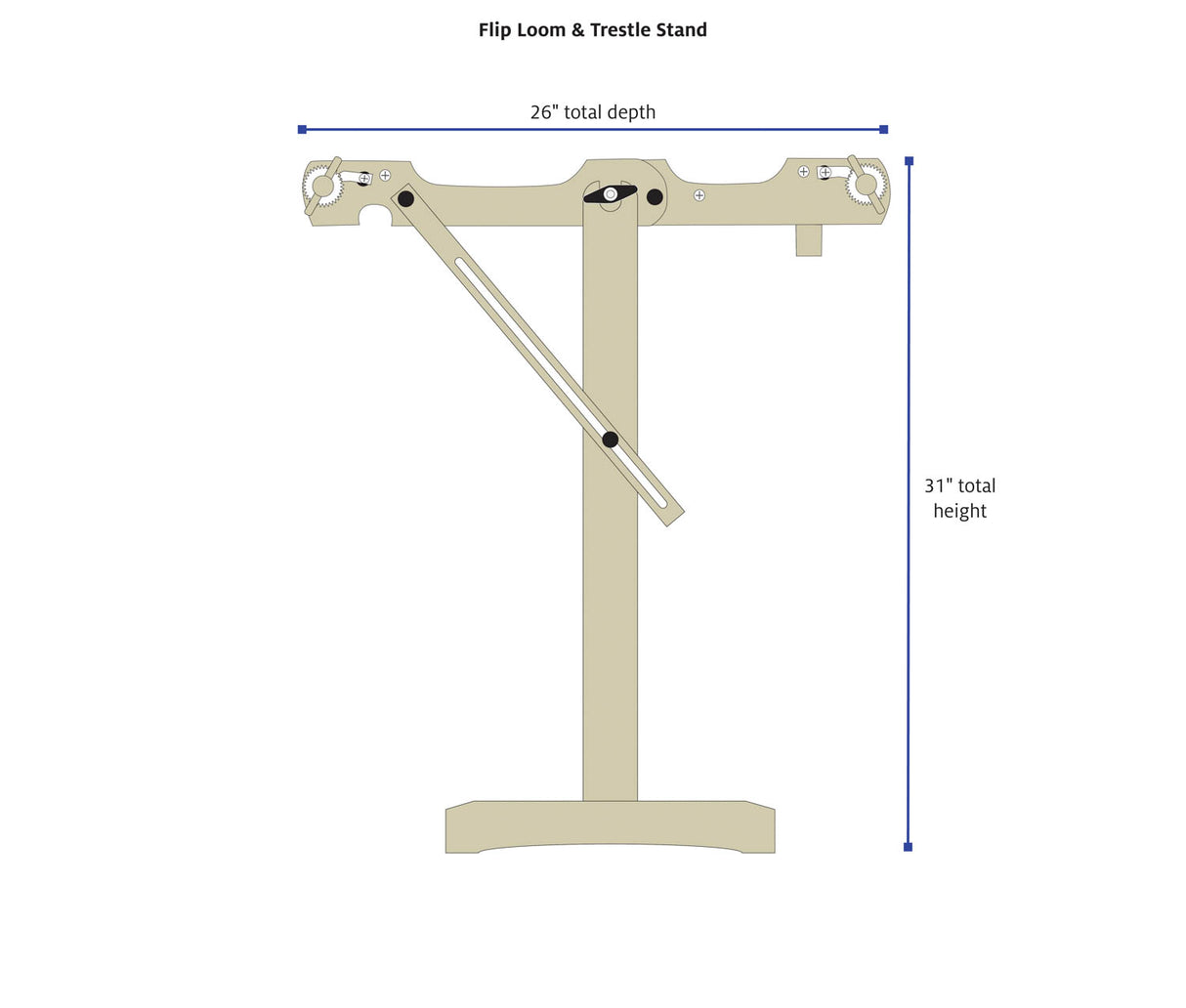 Flip Loom and Trestle Stand dimensions