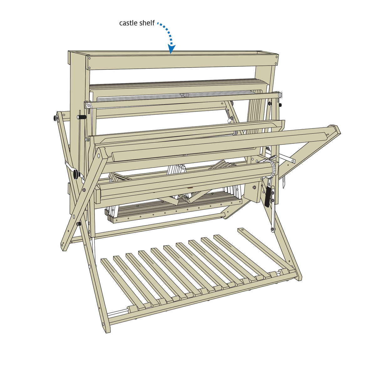 Castle Shelf for Mighty Wolf 8-Shaft Loom