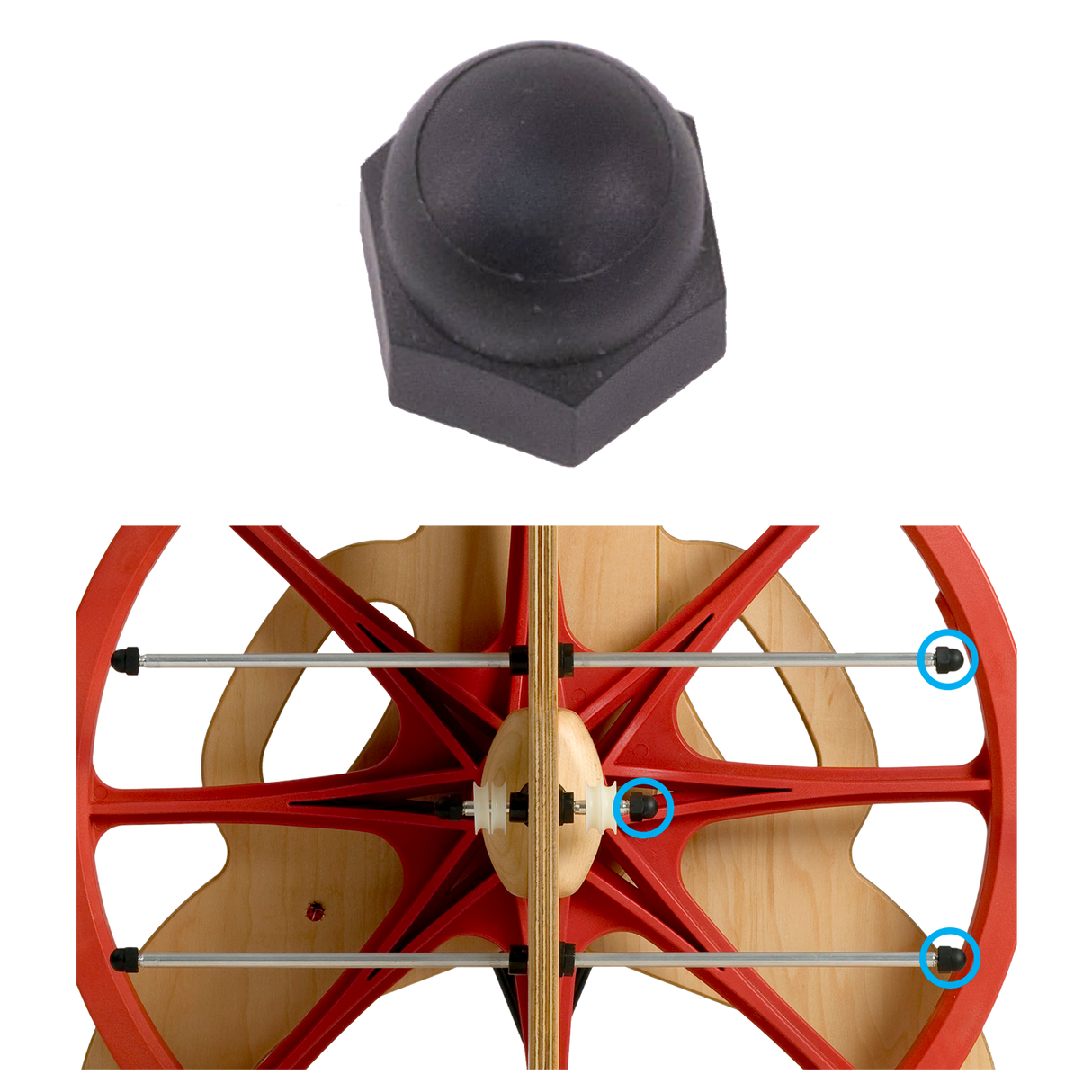 Cap Nut (old style) for Ladybug Lazy Kate