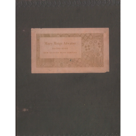 Mary Meigs Atwater Recipe Book