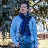 twisted fringe on Painted Warp Eyes scarf