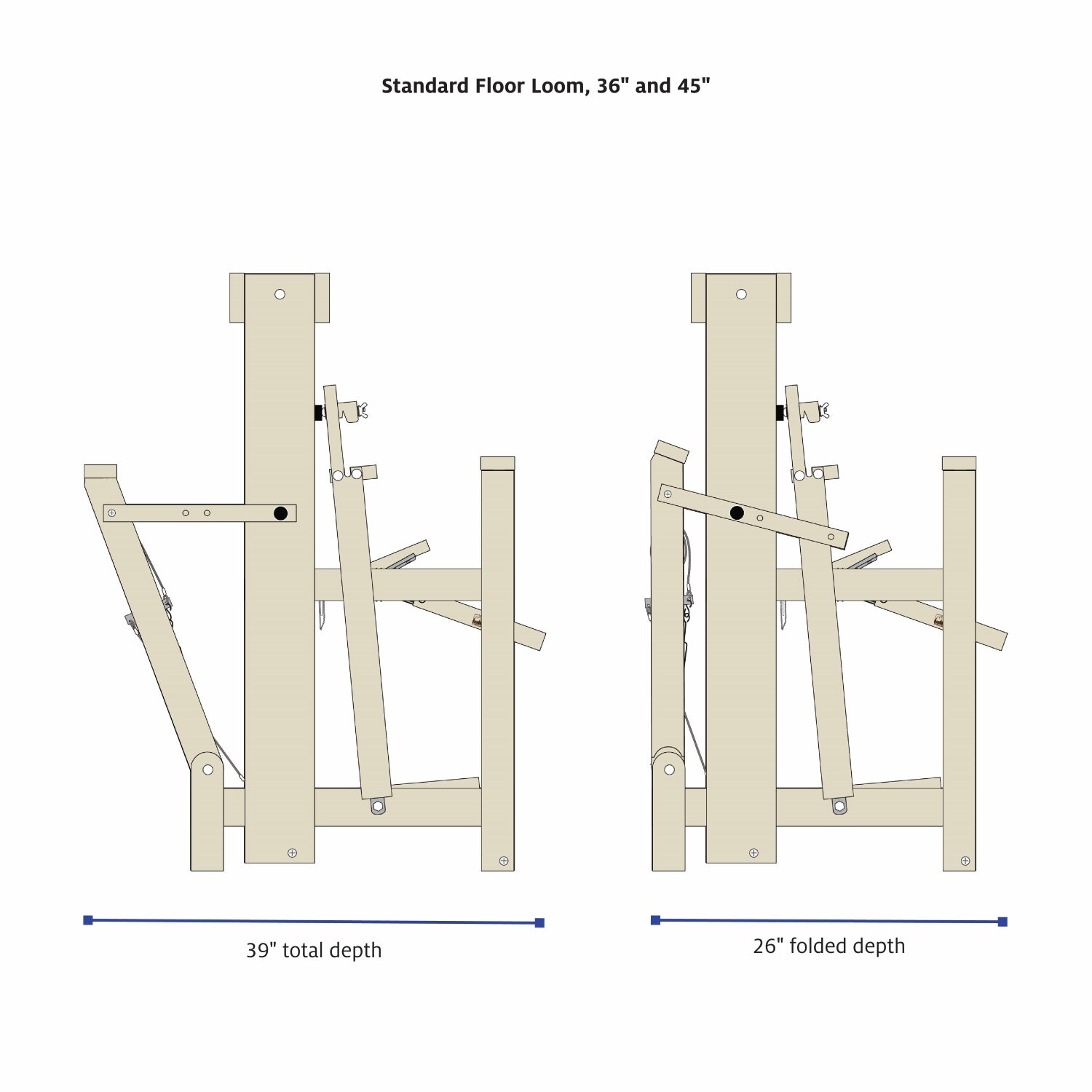 standard floor loom dimensions