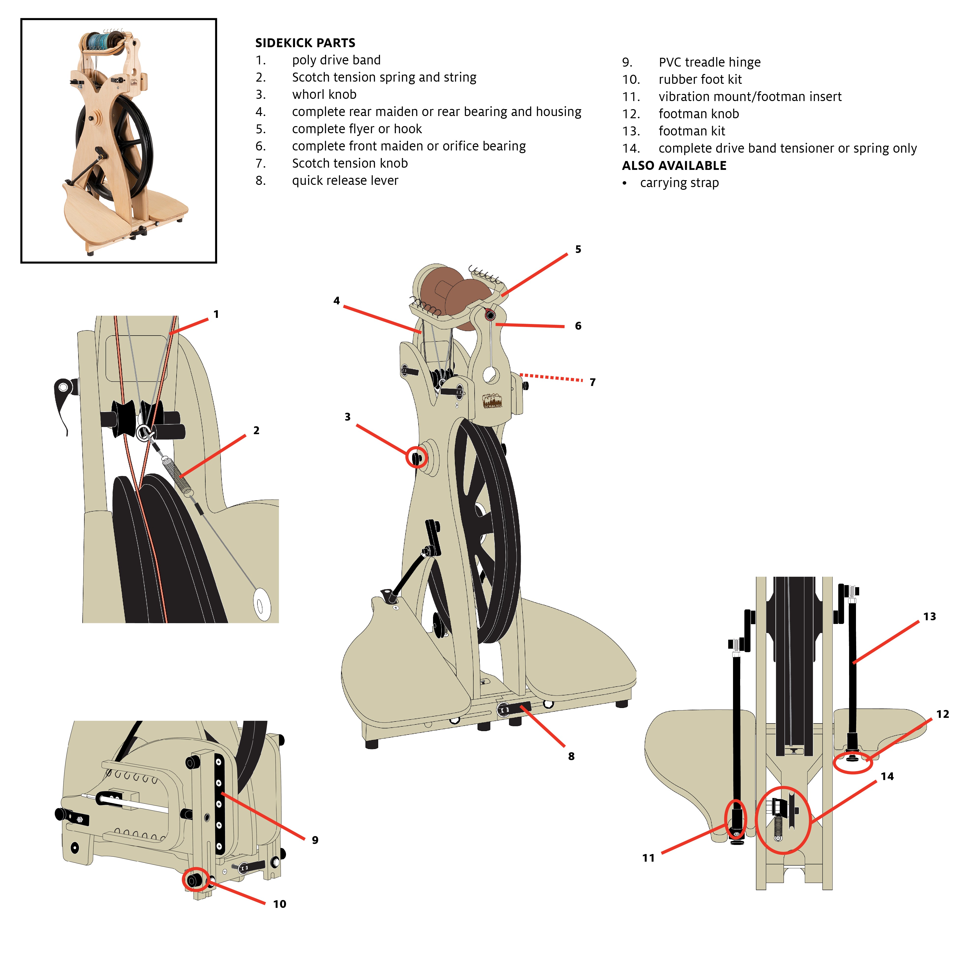 Drive Band Tensioner Parts for Sidekick