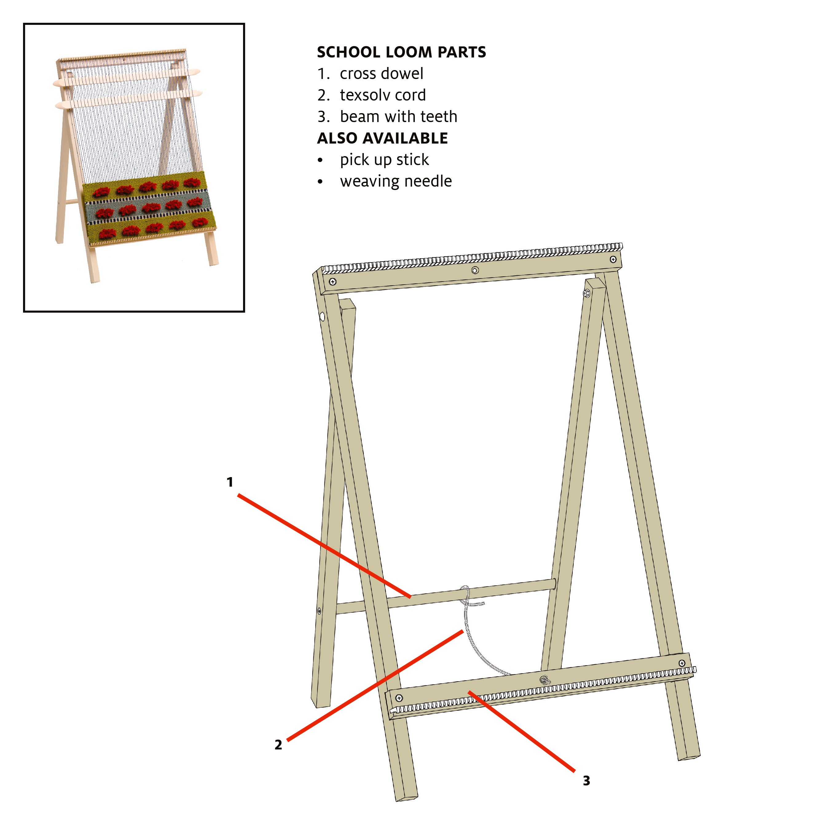 Beam with Teeth for School Loom – Schacht Spindle Company