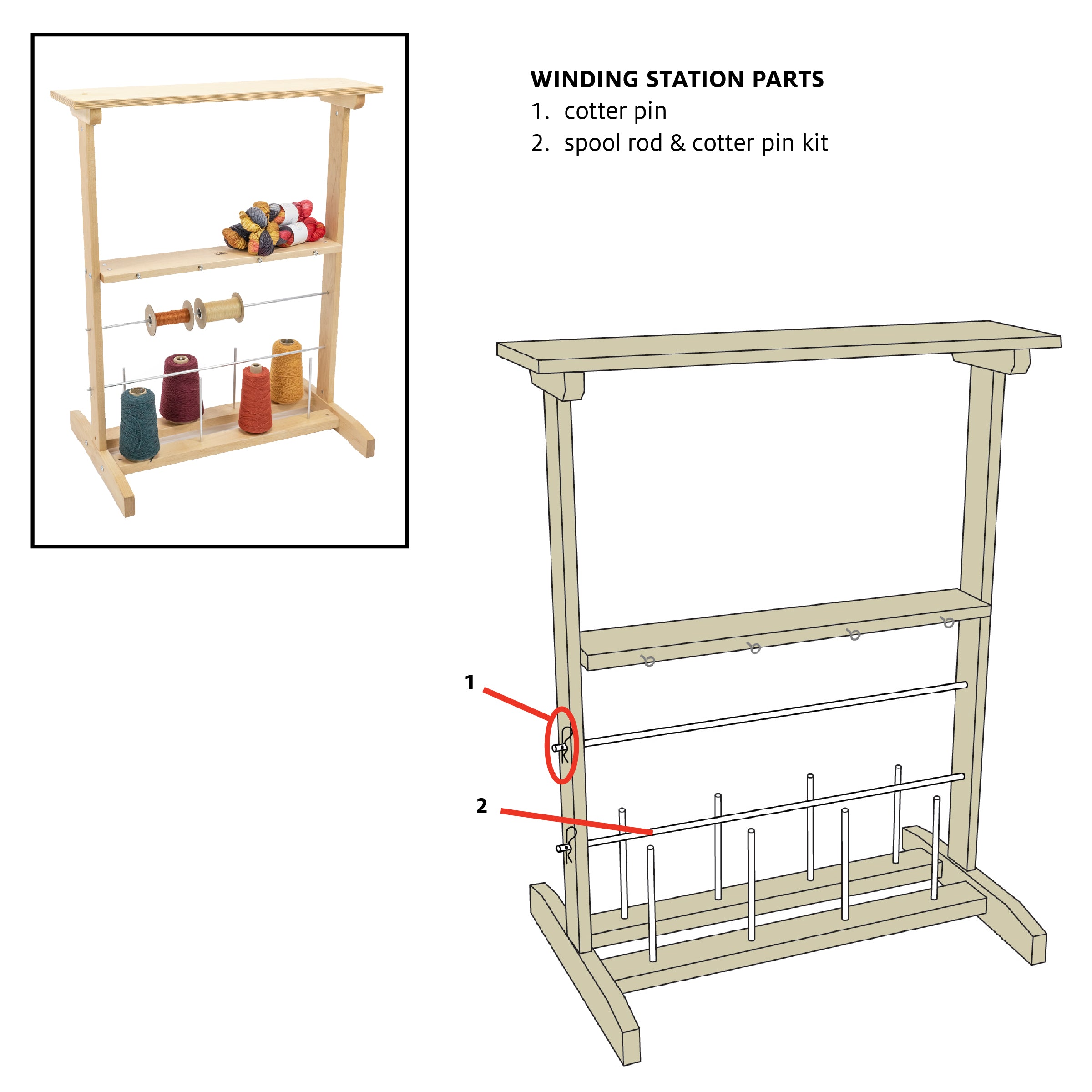 Spool Rod Kit for Winding Station