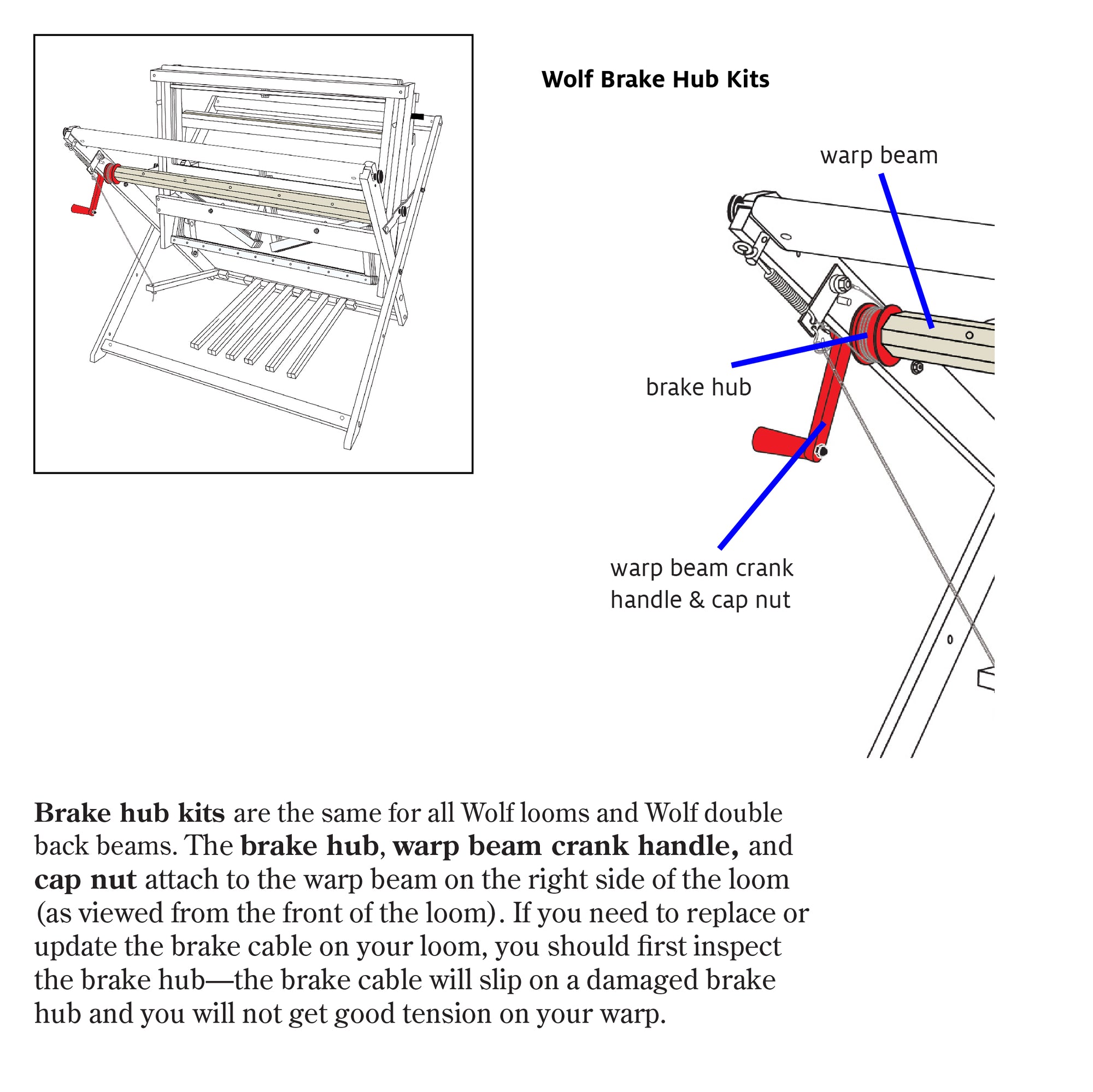 Warp Beam and Brake Hub Kits for Wolf