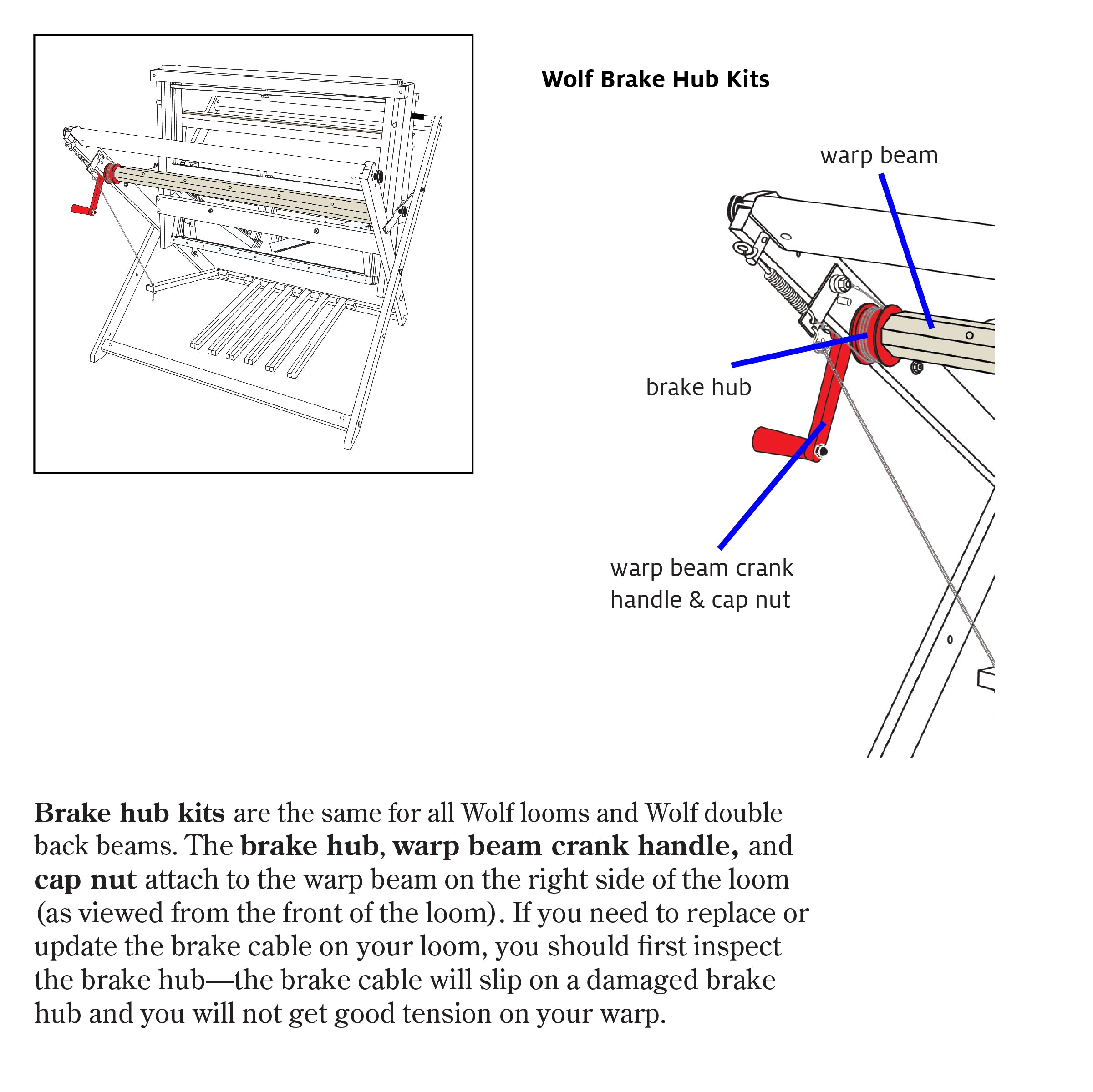 Warp Beam and Brake Hub Kits for Wolf