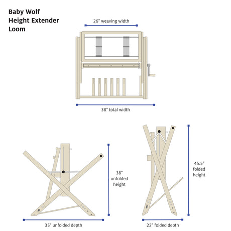 Baby Wolf Height Extender Loom dimensions