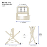 Wolf Pup 8.10 Height Extender loom dimensions