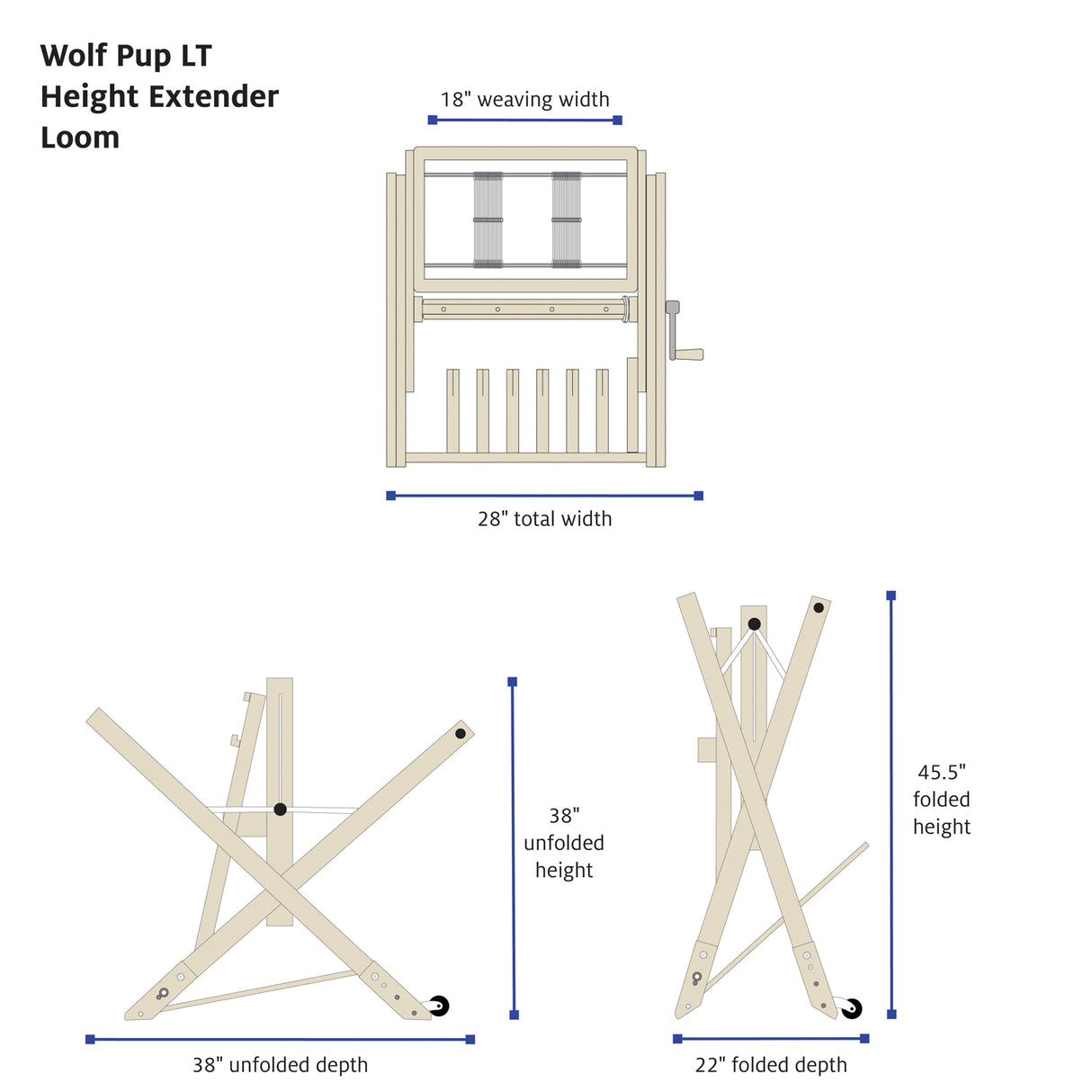 Wolf Pup LT Height Extender loom dimensions