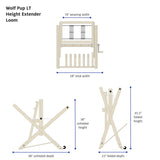 Wolf Pup LT Height Extender loom dimensions